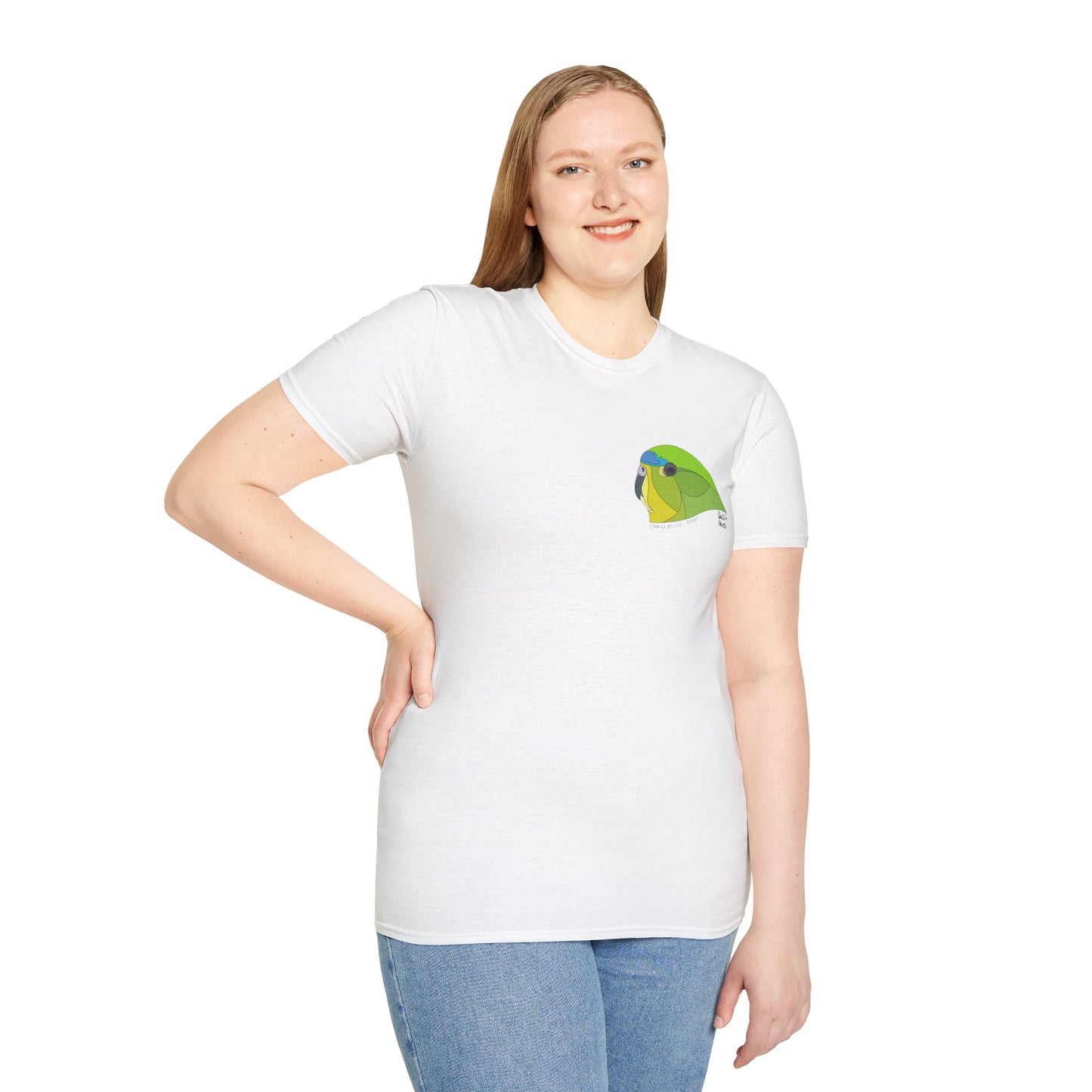 Orange-bellied Parrot - Small design- Unisex Softstyle T-Shirt