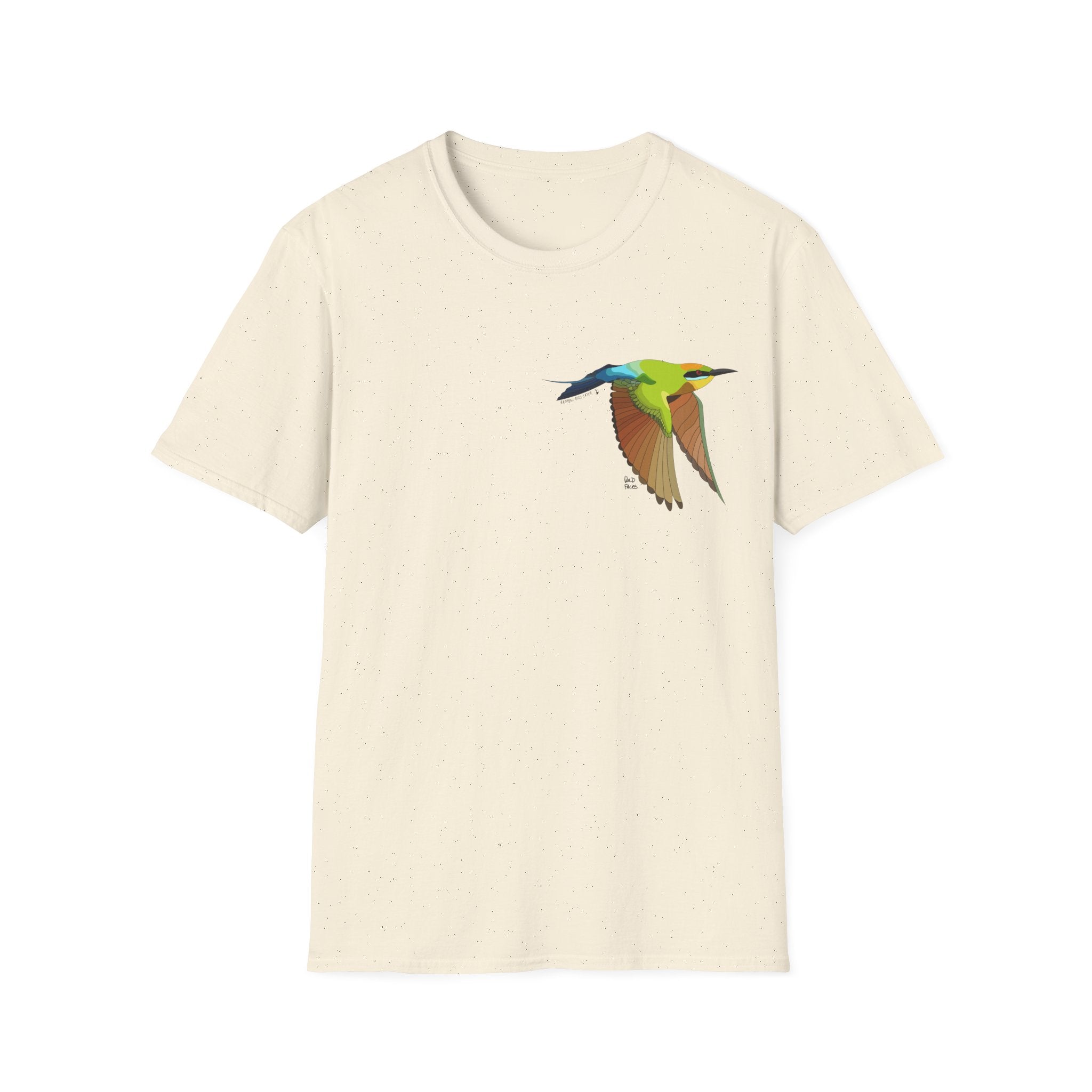 Rainbow Bee-eater (in flight) - Small design - Unisex Softstyle T-Shirt