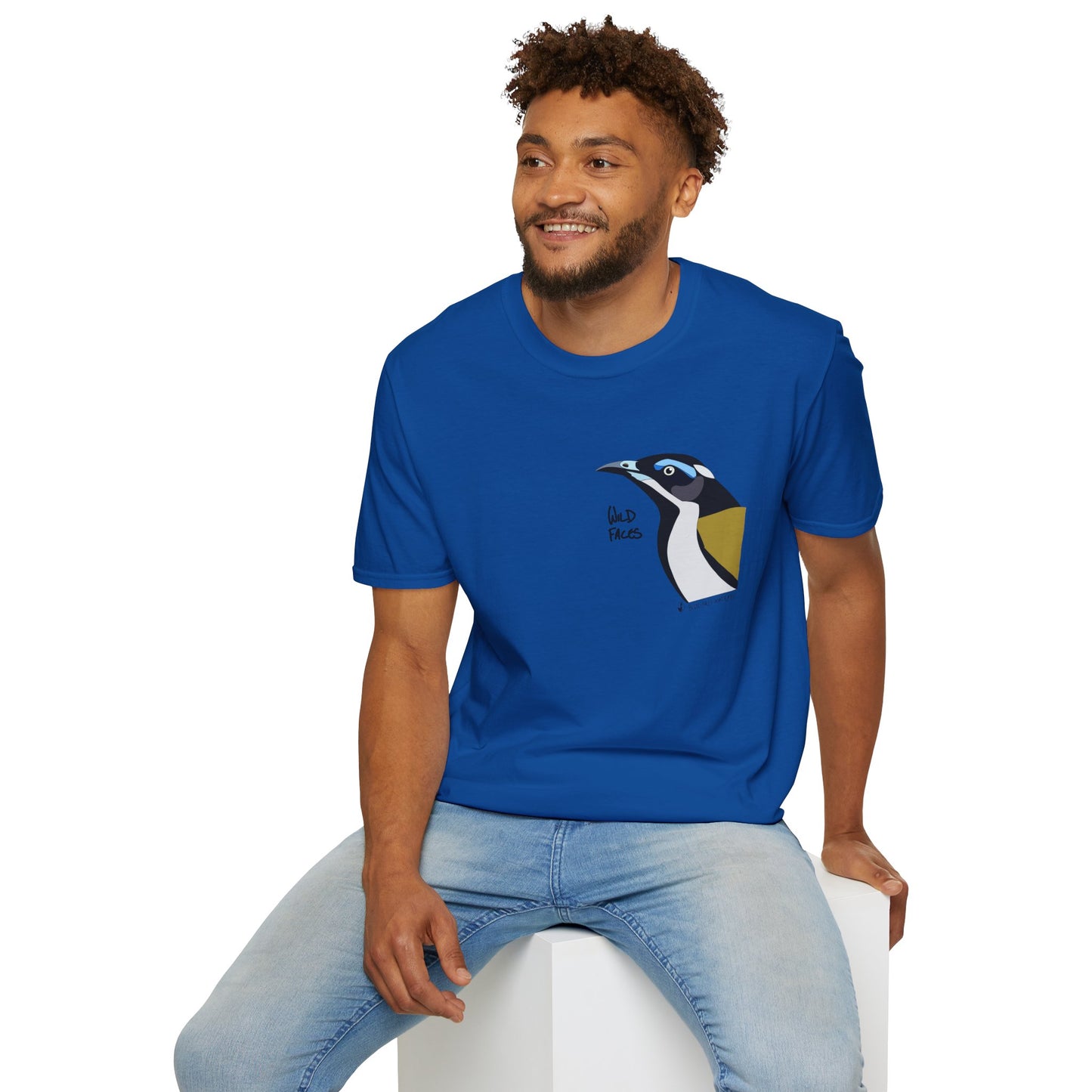 Blue-faced Honeyeater- Small design - Unisex Softstyle T-Shirt