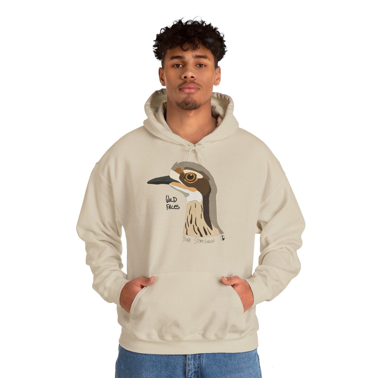 Bush-stone Curlew (head) | Unisex Heavy Blend™ Hooded Sweatshirt