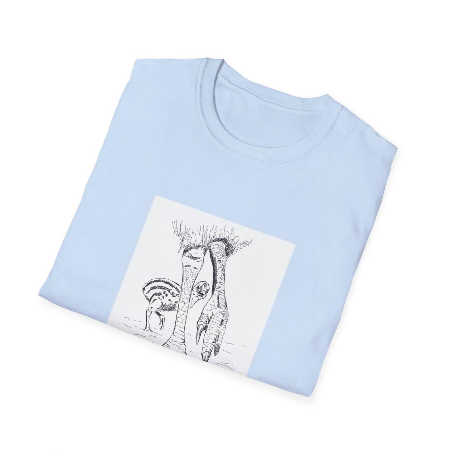 Southern Cassowary with chick - Unisex Softstyle T-Shirt