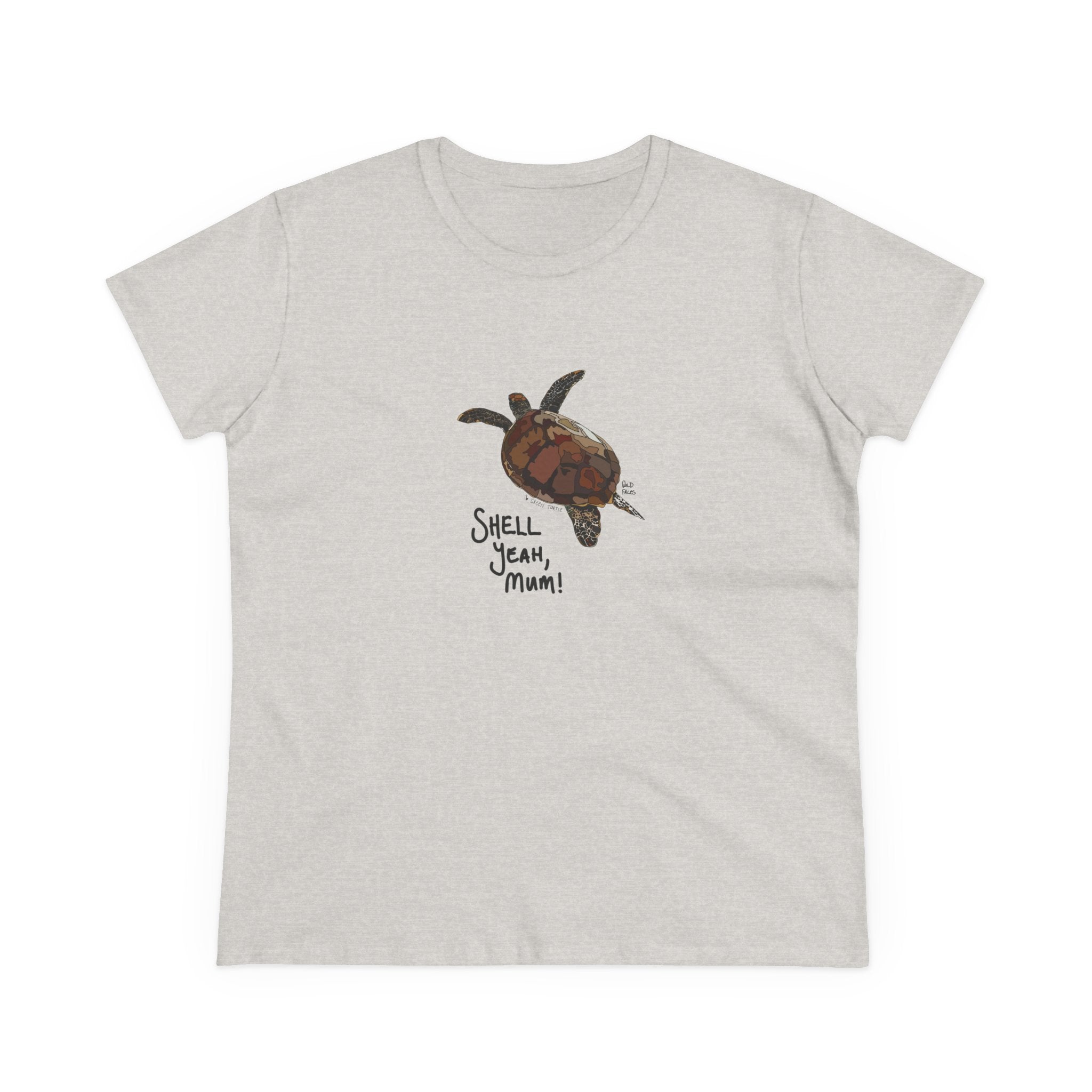 Shell yeah, mum - Green Turtle - Women's Midweight Cotton Tee