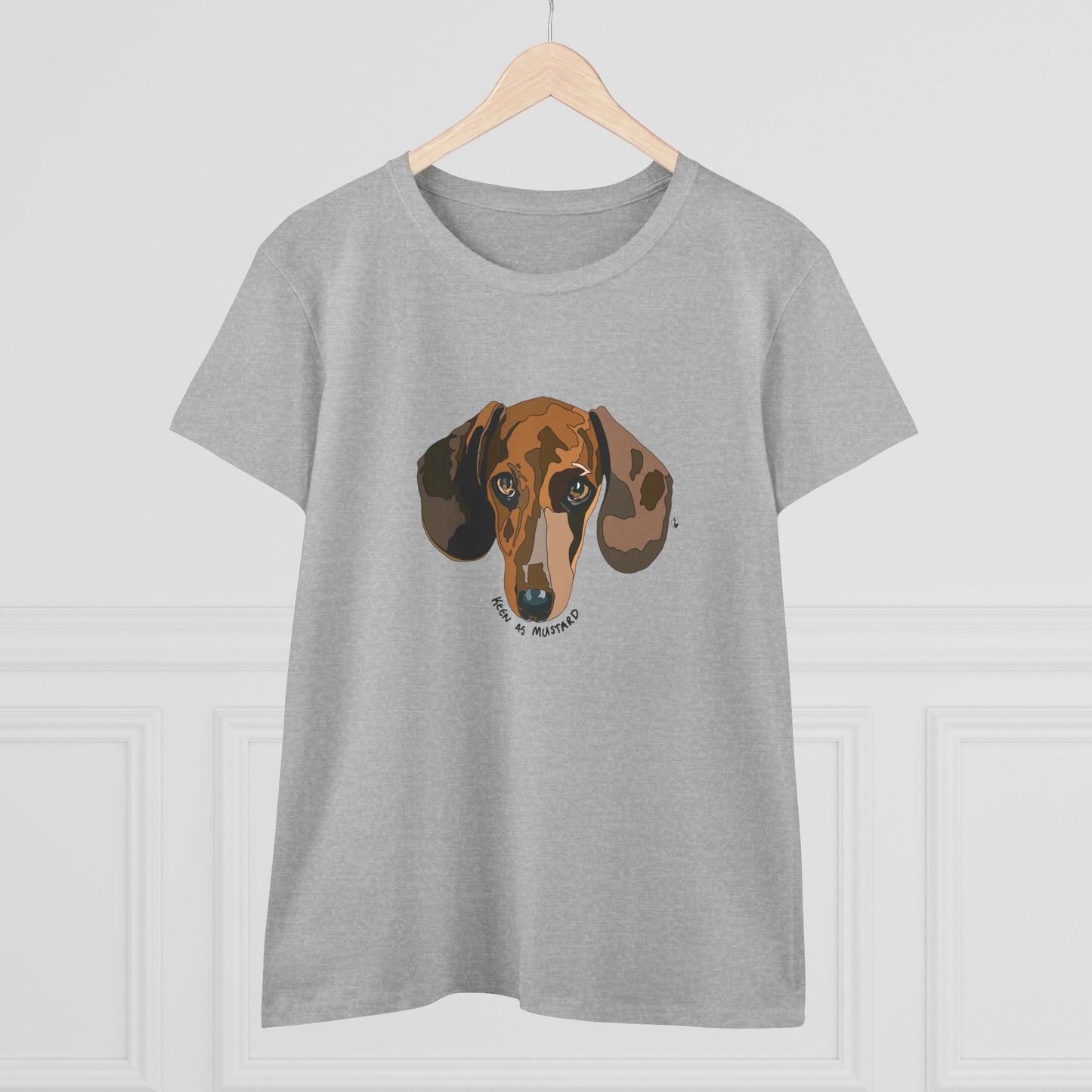 Dachshund (Keen as mustard) - Women's Midweight Cotton Tee