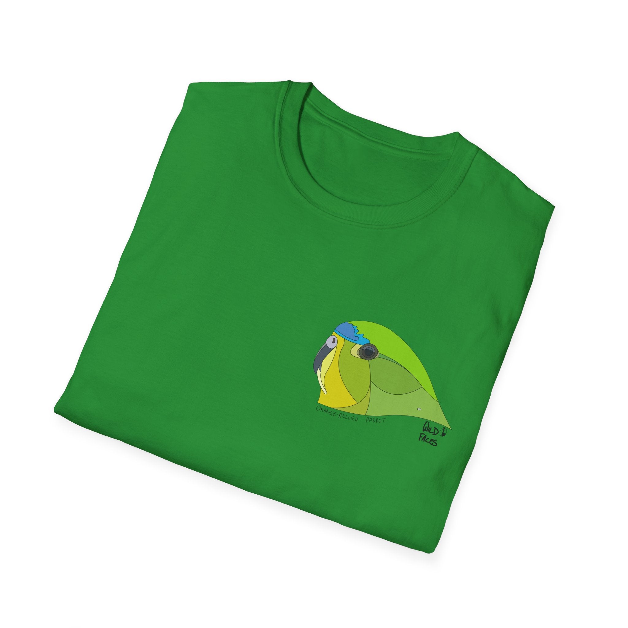 Orange-bellied Parrot - Small design- Unisex Softstyle T-Shirt Printify