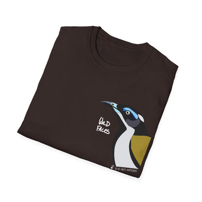 Blue-faced Honeyeater- Small design (white font)- Small design - Unisex Softstyle T-Shirt