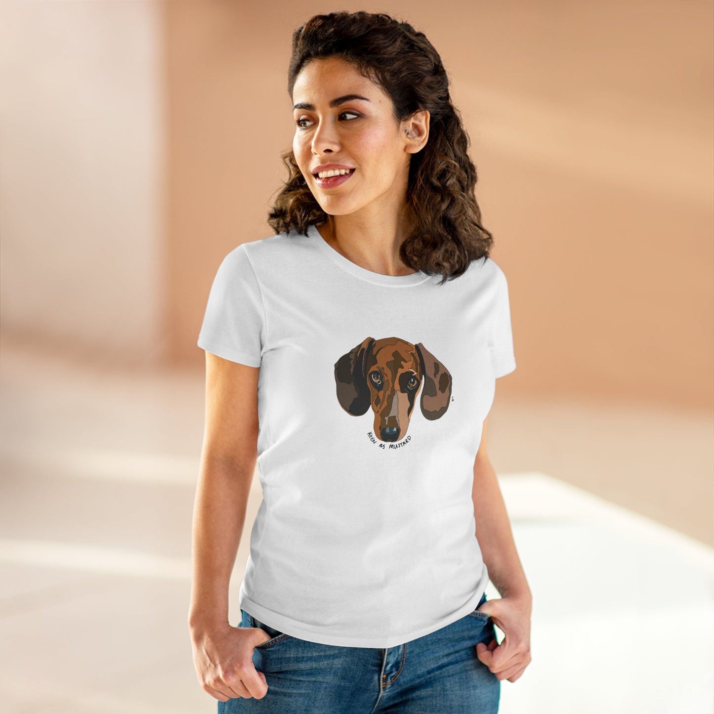 Dachshund (Keen as mustard) - Women's Midweight Cotton Tee