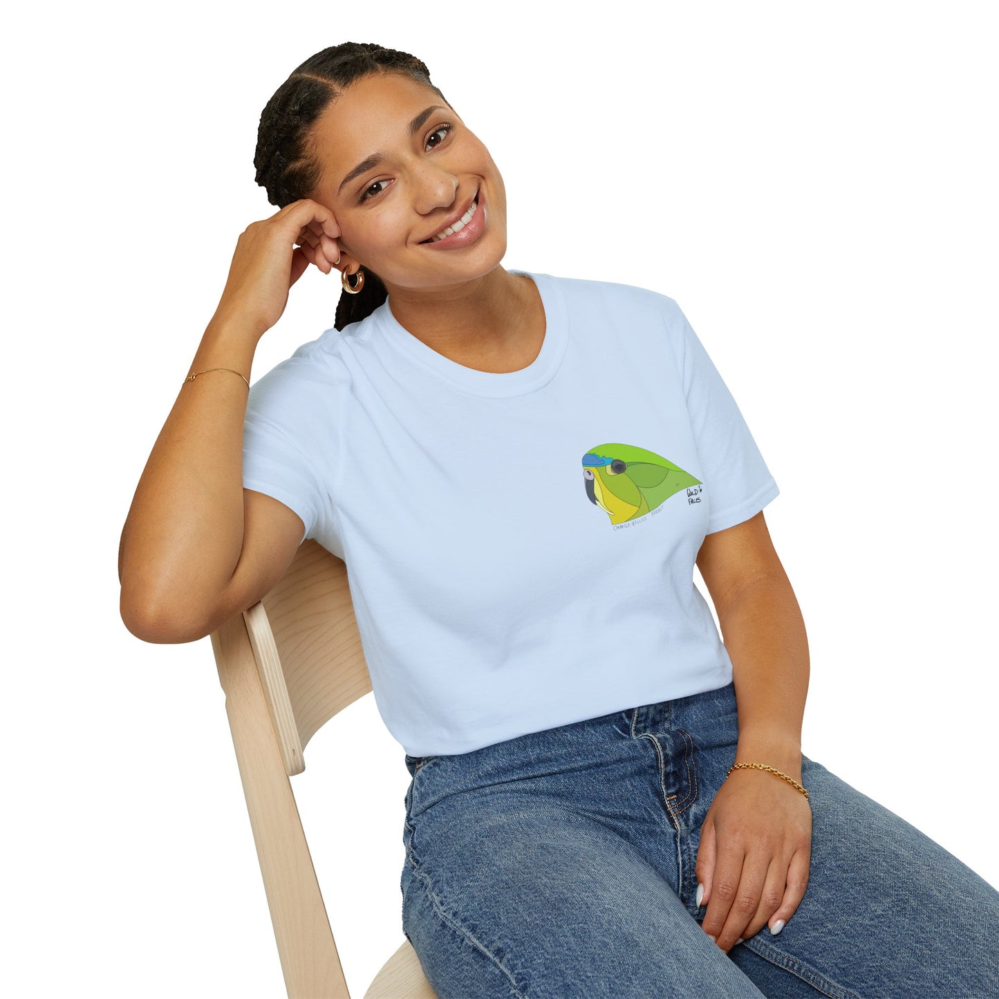 Orange-bellied Parrot - Small design- Unisex Softstyle T-Shirt