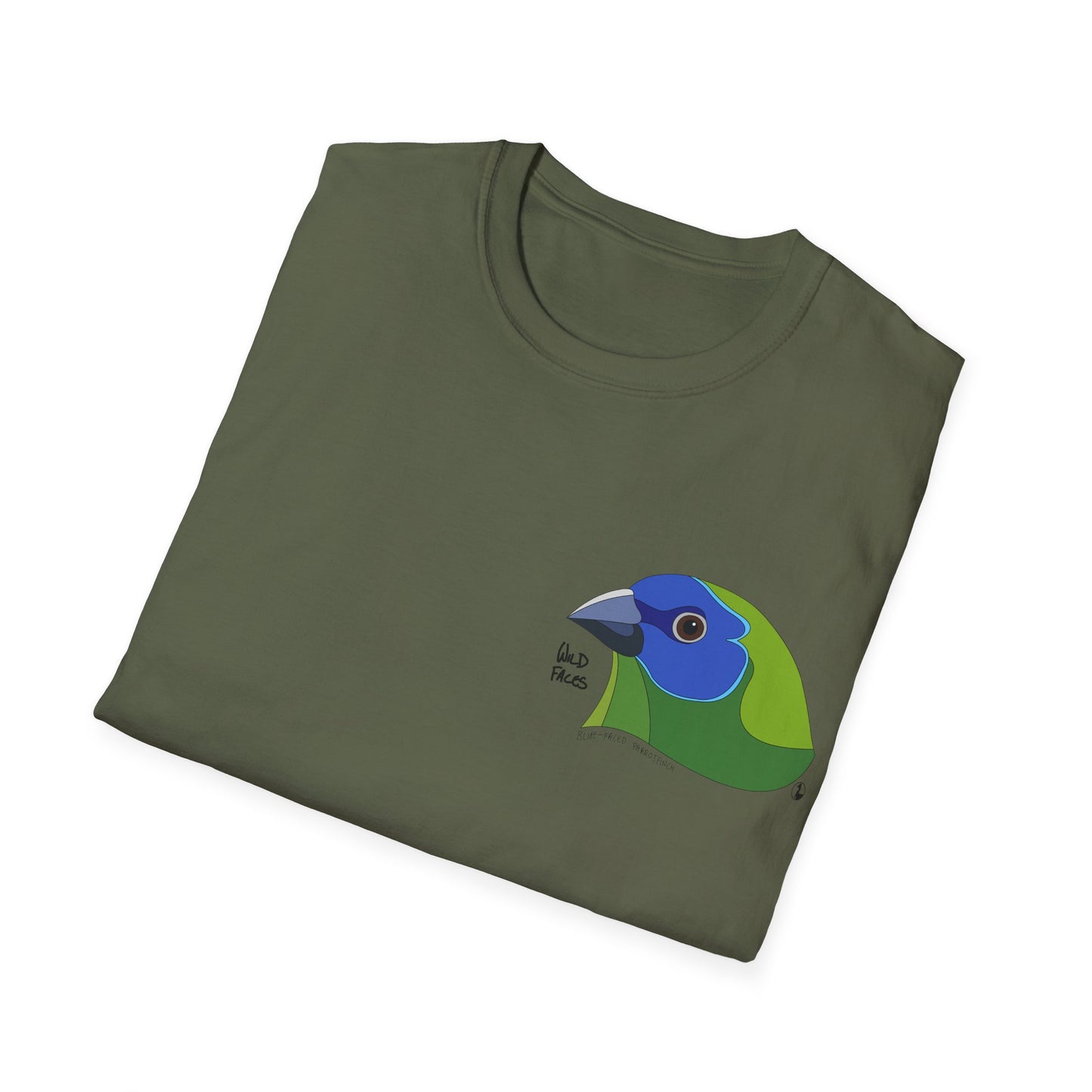 Blue-faced Parrotfinch - Small design - Unisex Softstyle T-Shirt Printify