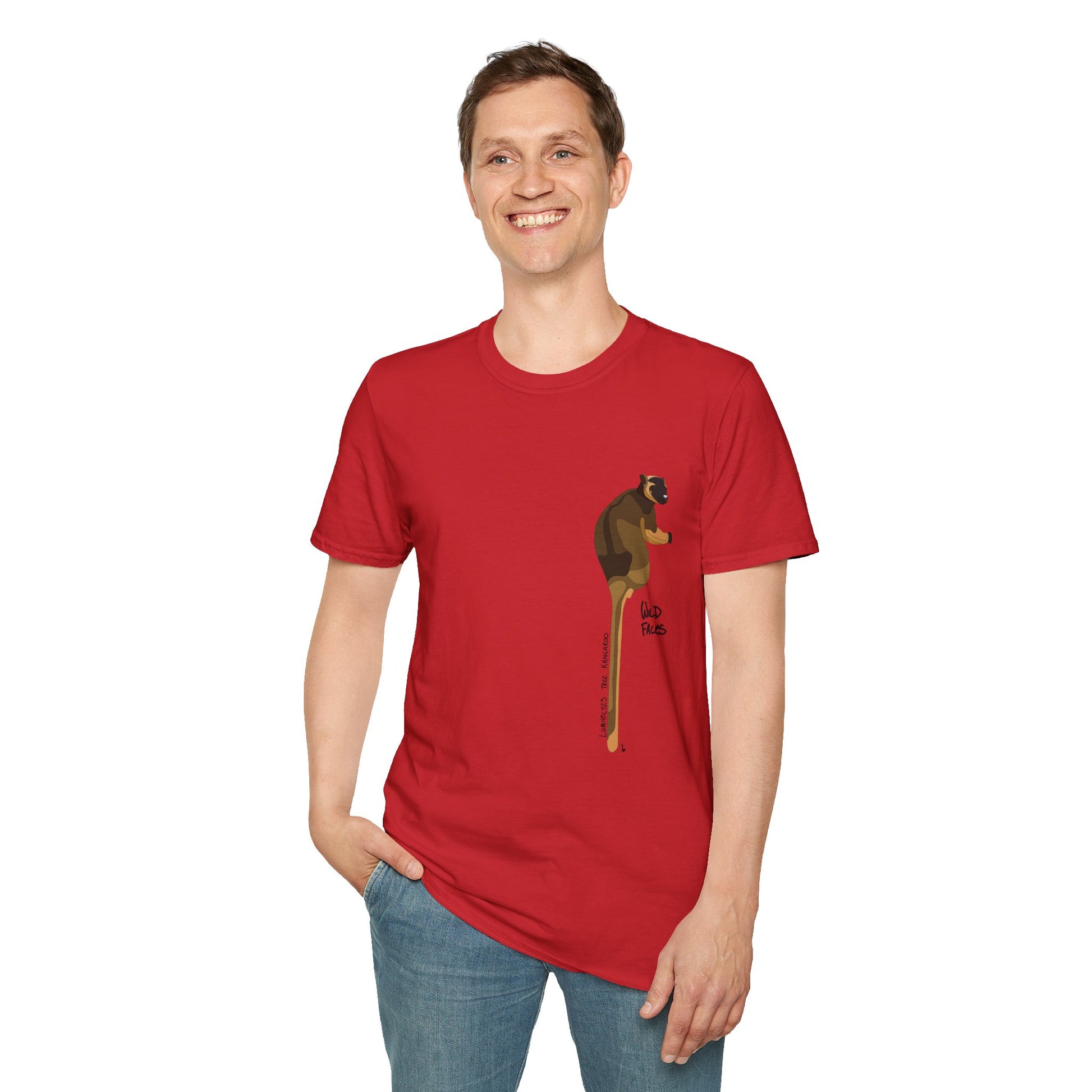 Lumholtz's Tree Kangaroo - Small design - Unisex Softstyle T-Shirt Printify