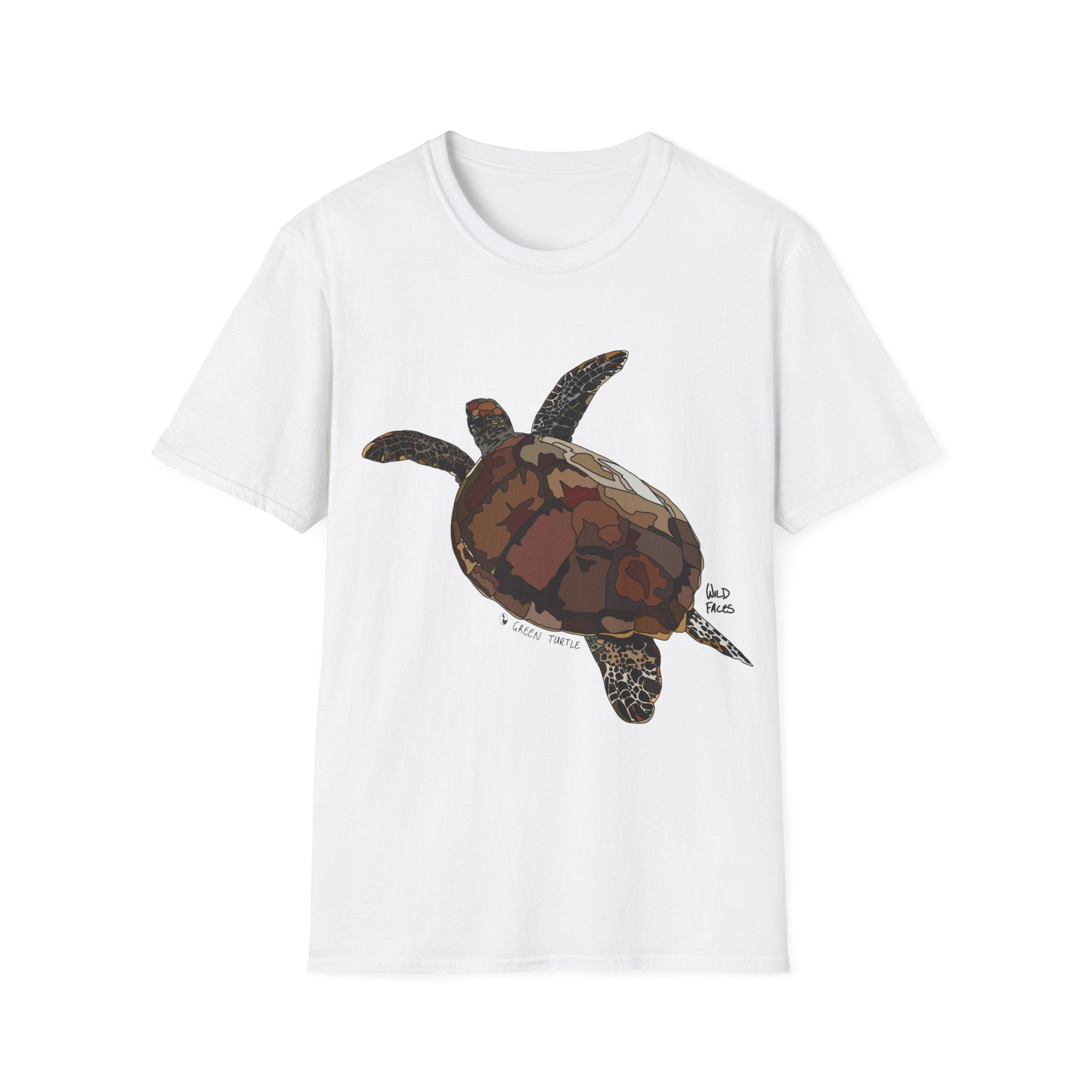 Green Turtle - Unisex Softstyle T-Shirt Printify