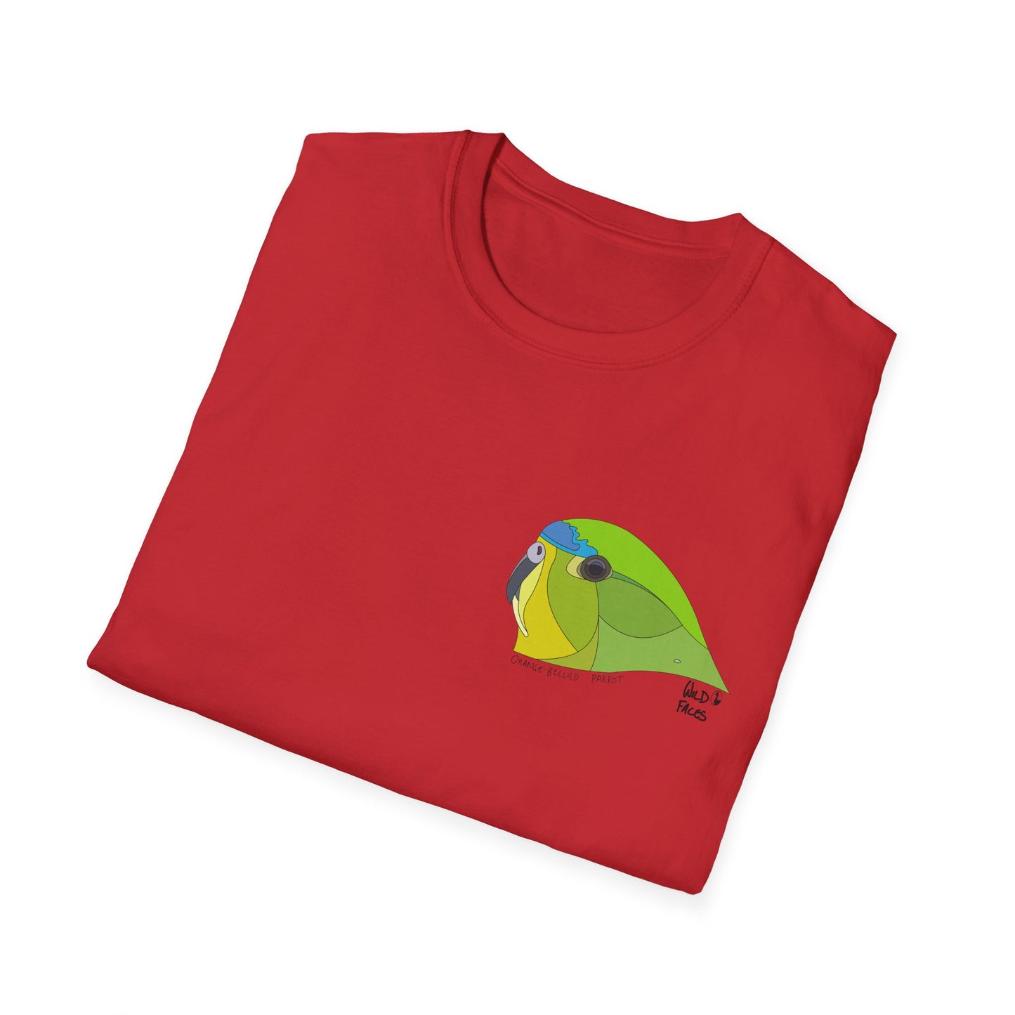 Orange-bellied Parrot - Small design- Unisex Softstyle T-Shirt