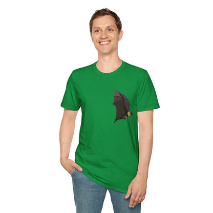 Spectacled Flying Fox (in flight) - Small design - Unisex Softstyle T-Shirt