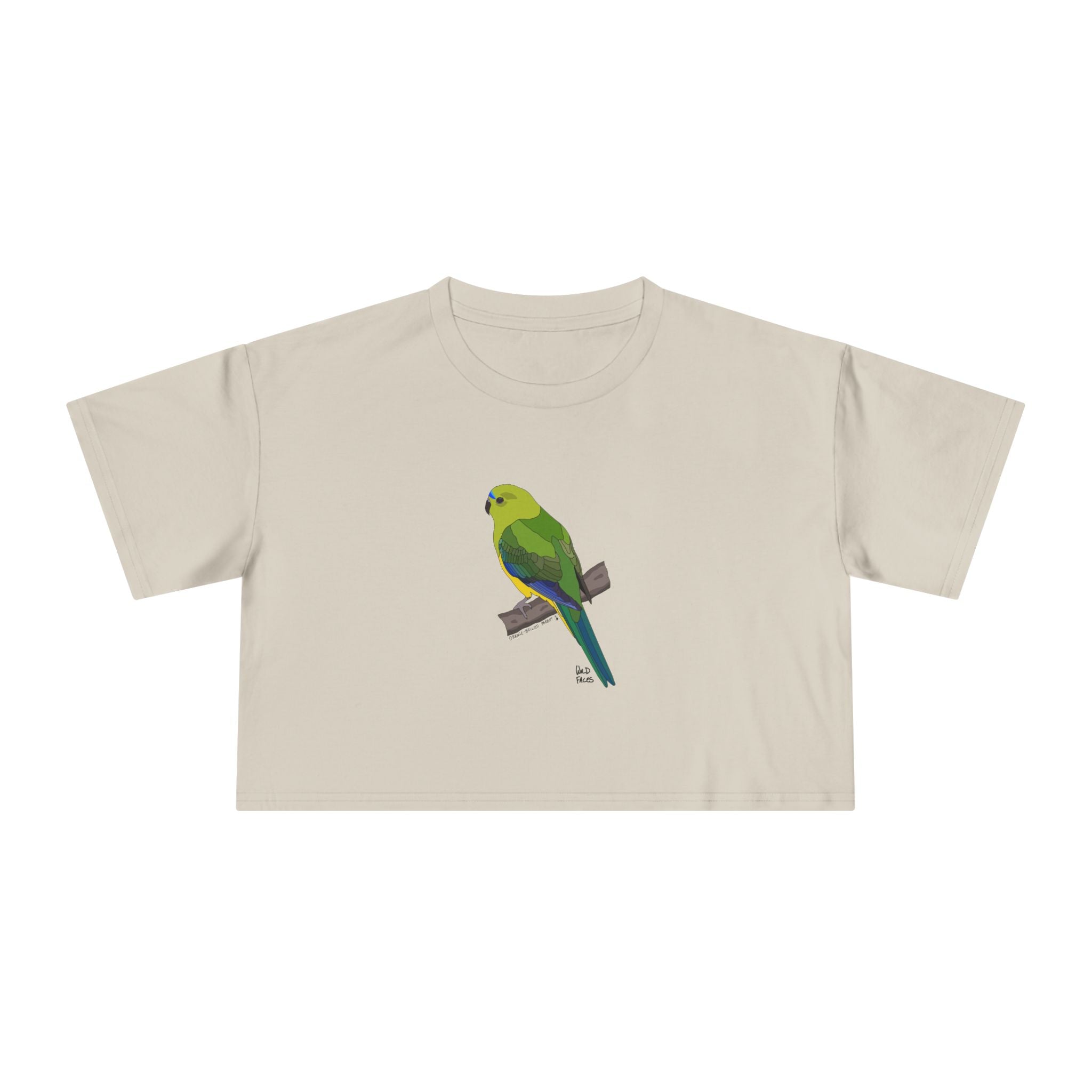 Orange-bellied Parrot (whole body) - Women's Crop Tee