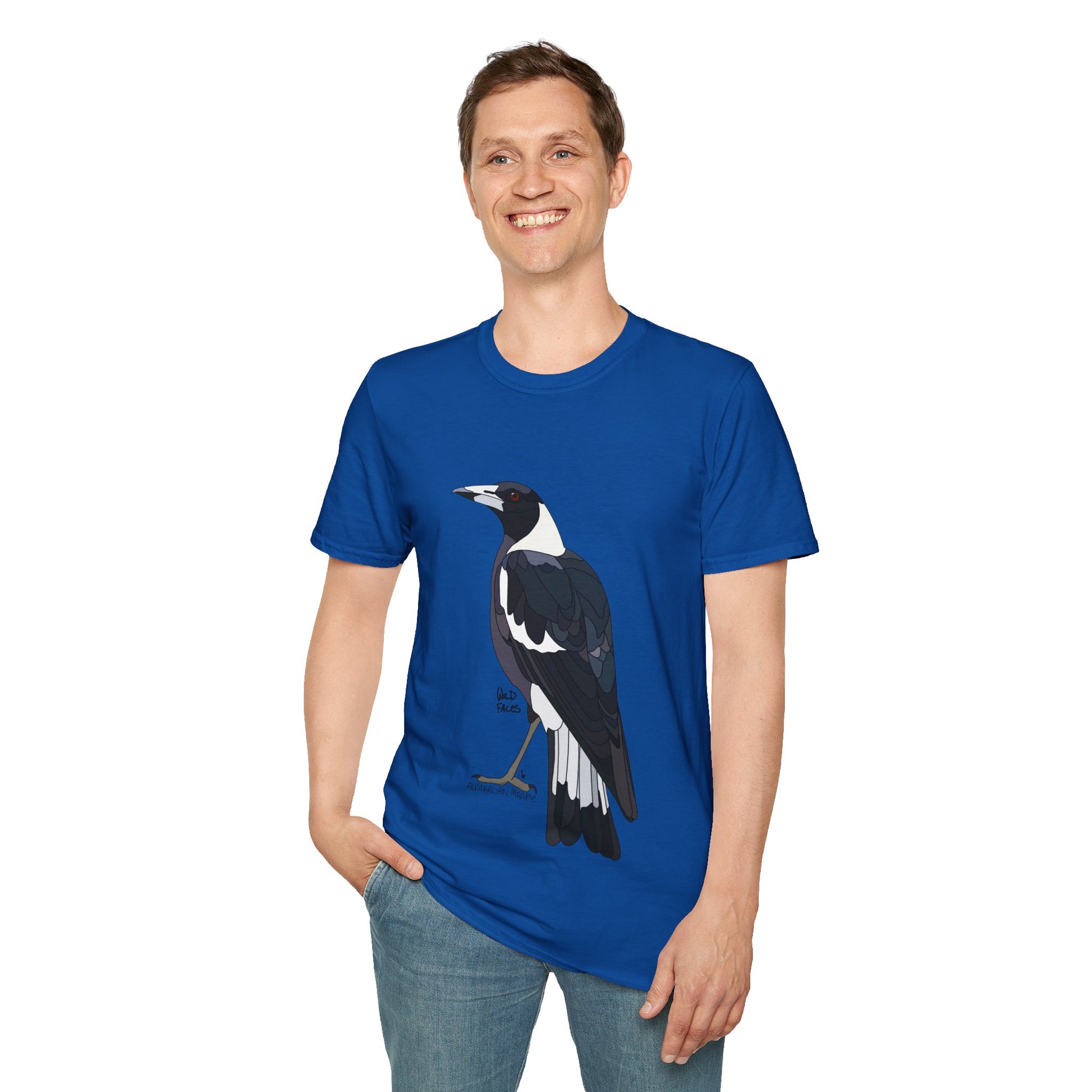 Australian Magpie - Unisex Softstyle T-Shirt Printify