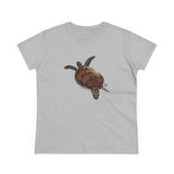Green Turtle - Women's Midweight Cotton Tee Printify