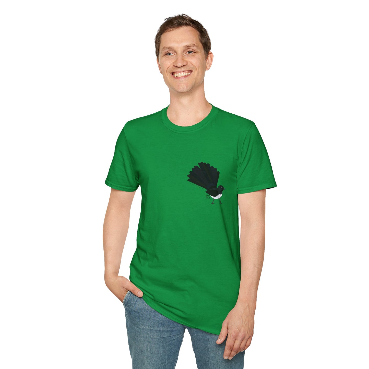 Willy Wagtail - Small design - Unisex Softstyle T-Shirt