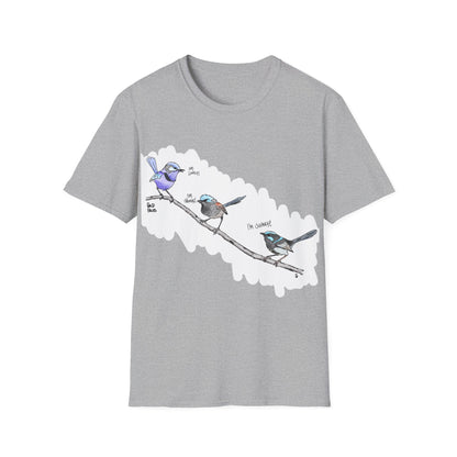 A trio of  Fairy-wrens (spendid, superb and lovely) - Unisex Softstyle T-Shirt