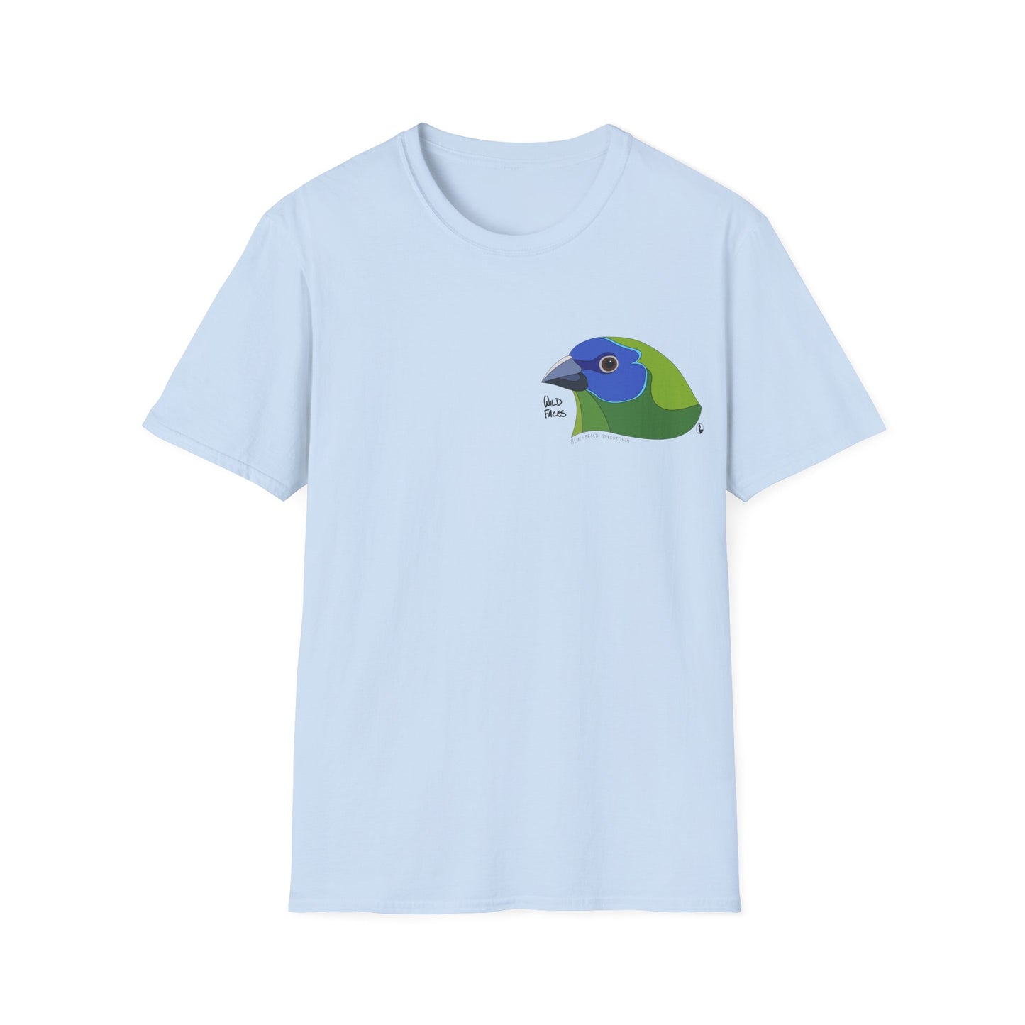 Blue-faced Parrotfinch - Small design - Unisex Softstyle T-Shirt Printify