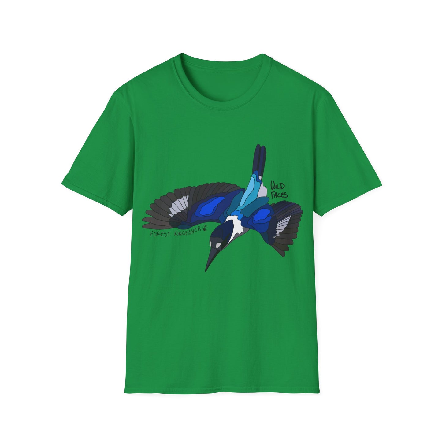 Forest Kingfisher (flying) - Unisex Softstyle T-Shirt