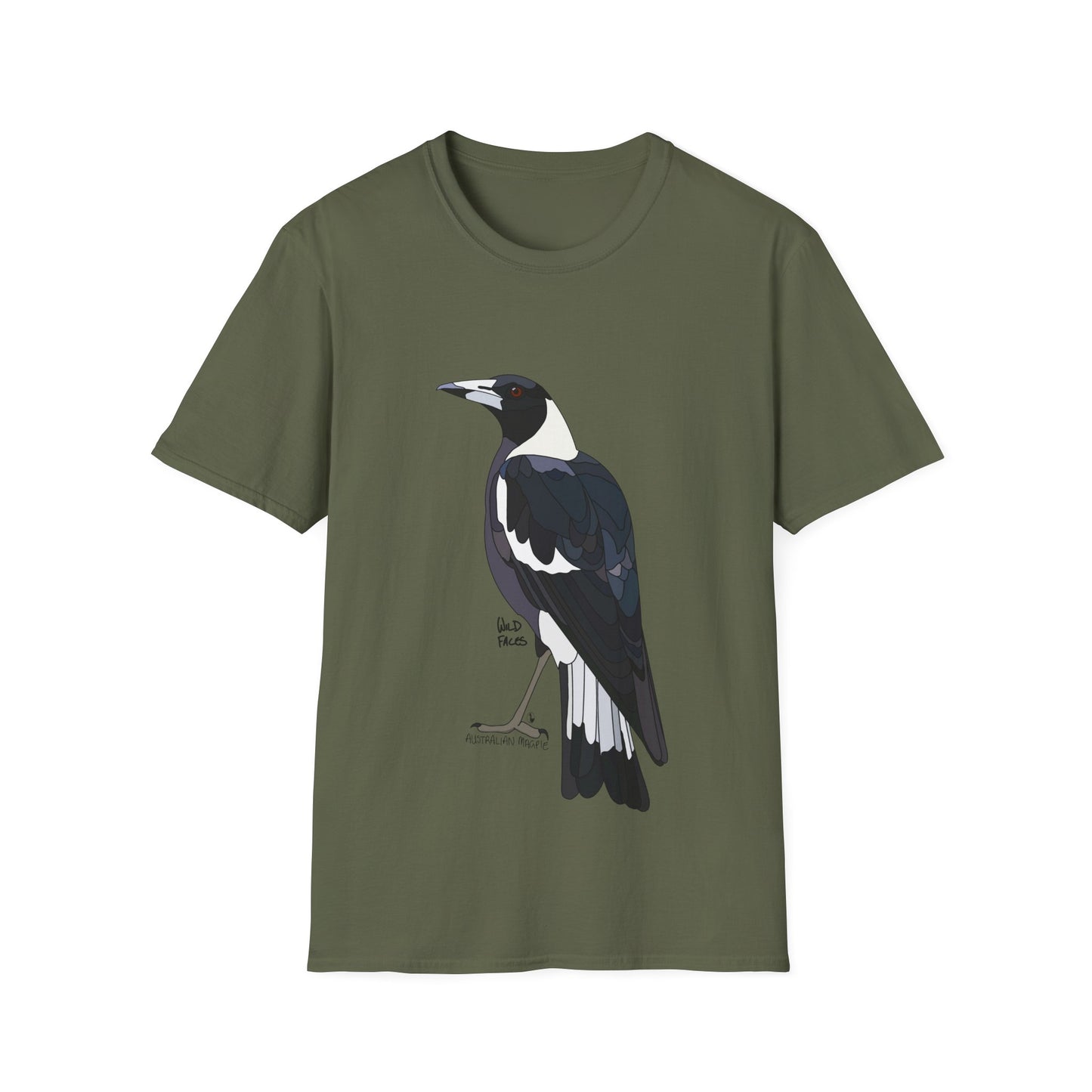 Australian Magpie - Unisex Softstyle T-Shirt Printify