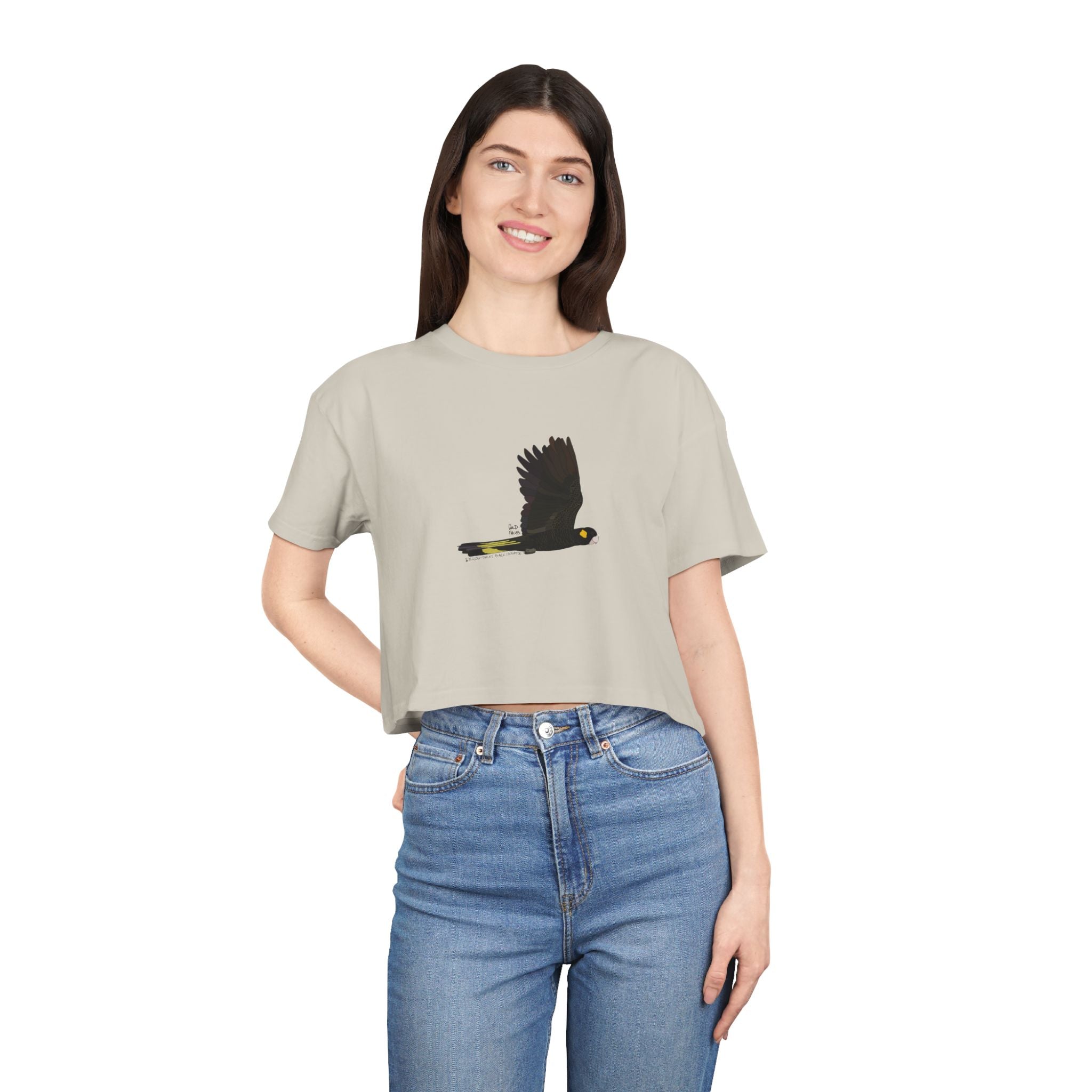 Yellow-tailed Black Cockatoo - Women's Crop Tee