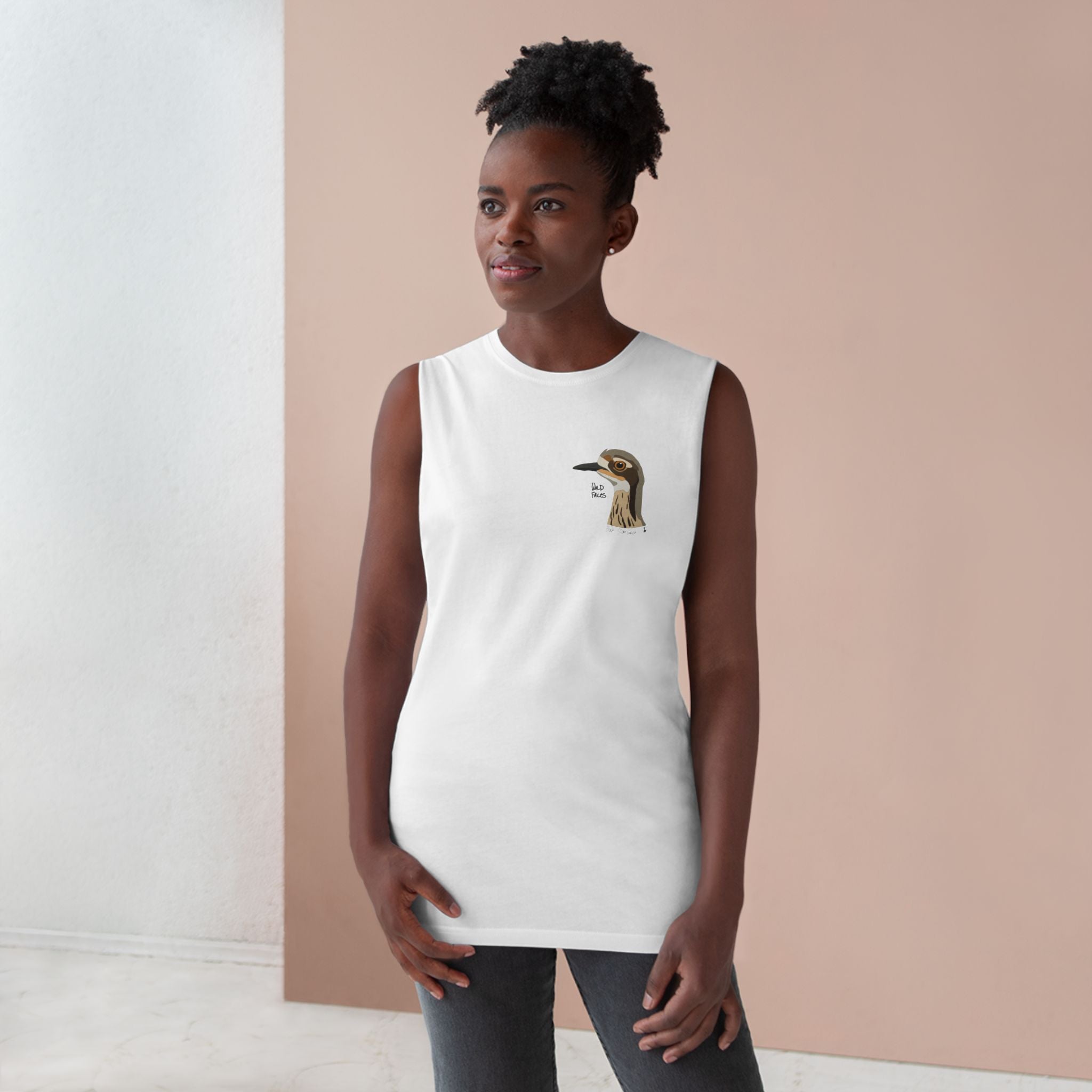 Bush Stone-curlew Head - Unisex Barnard Tank Printify