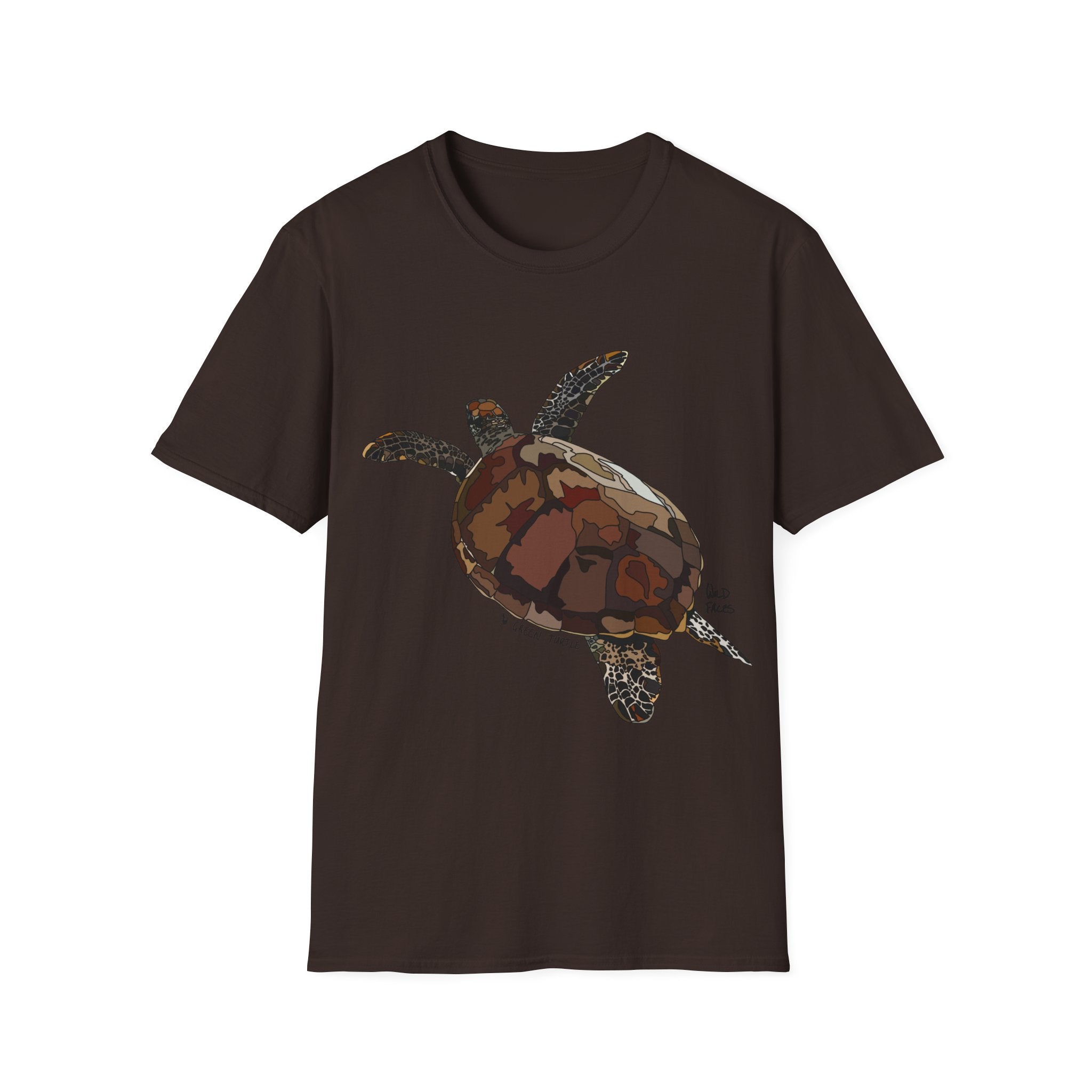 Green Turtle - Unisex Softstyle T-Shirt Printify