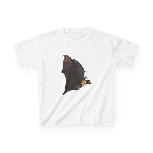 Spectacled Flying Fox (in flight) | Kids Heavy Cotton™ Tee Printify