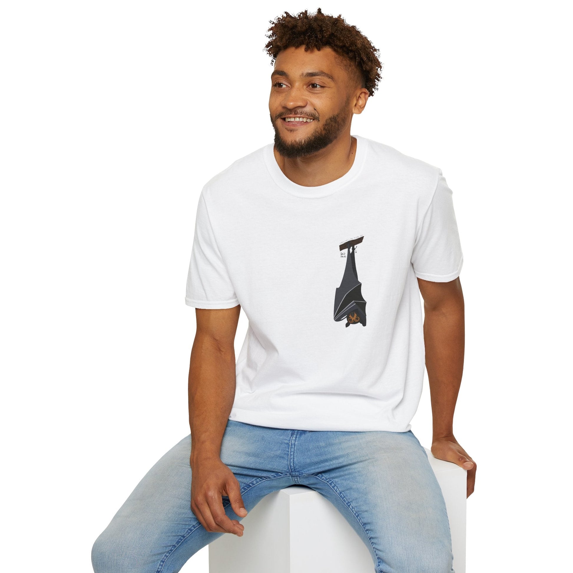 Spectacled Flying Fox - Small design - Unisex Softstyle T-Shirt Printify