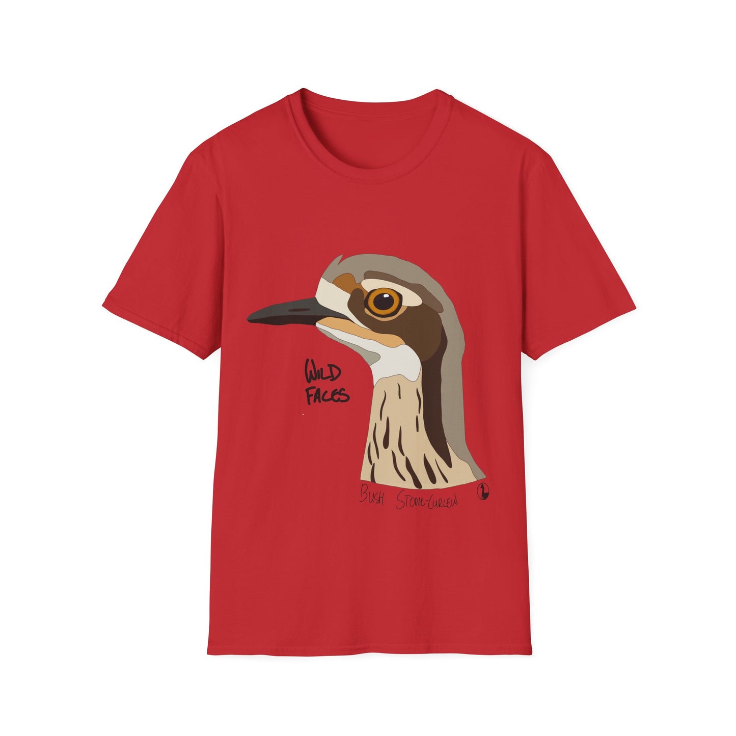 Bush Stone-curlew Head - Unisex Softstyle T-Shirt