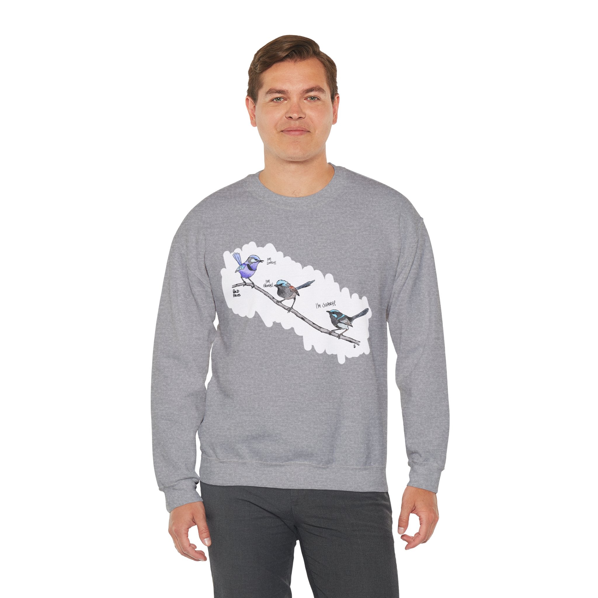 Trio of Fairywrens | Unisex Heavy Blend™ Crewneck Printify