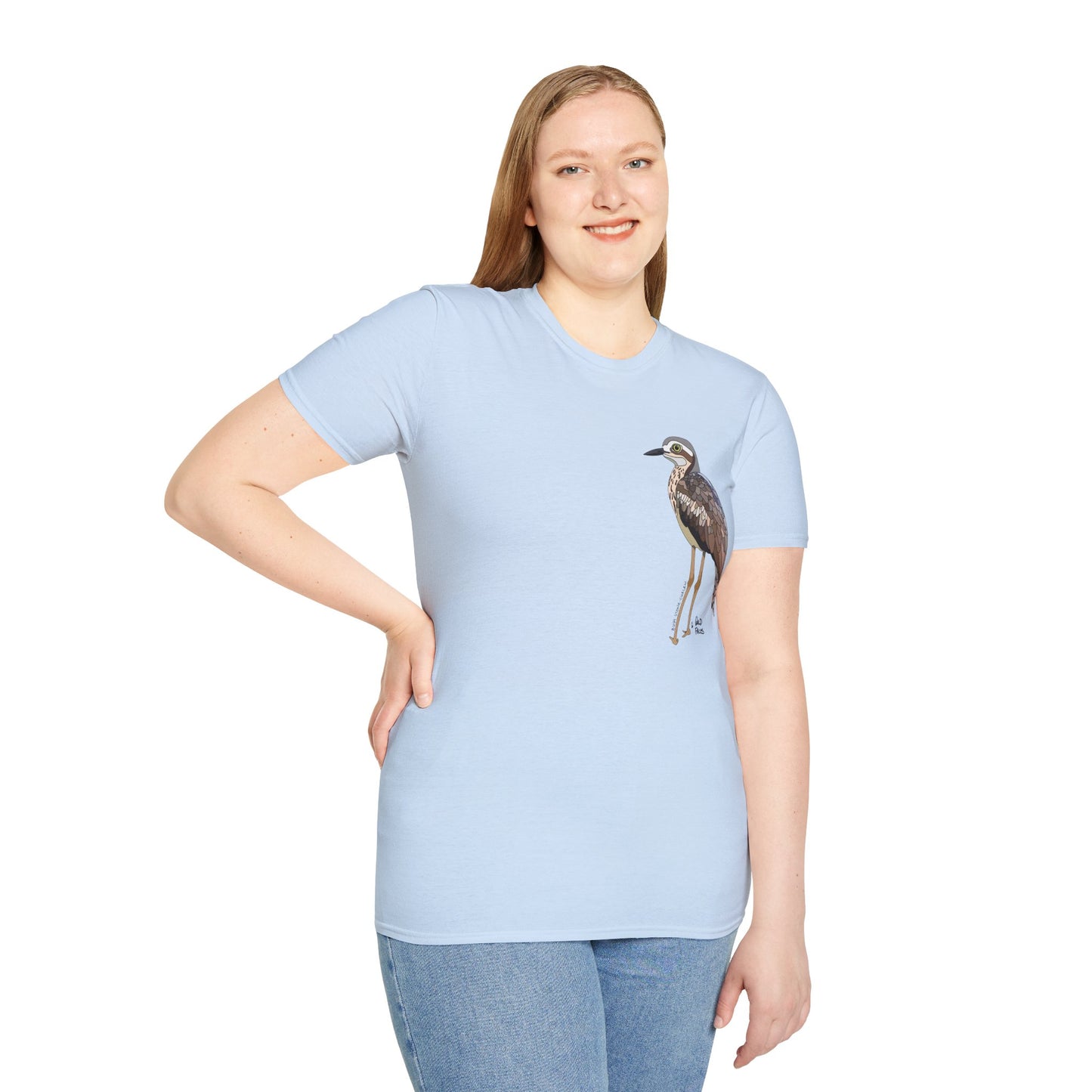 Bush Stone-curlew- Small design - Unisex Softstyle T-Shirt