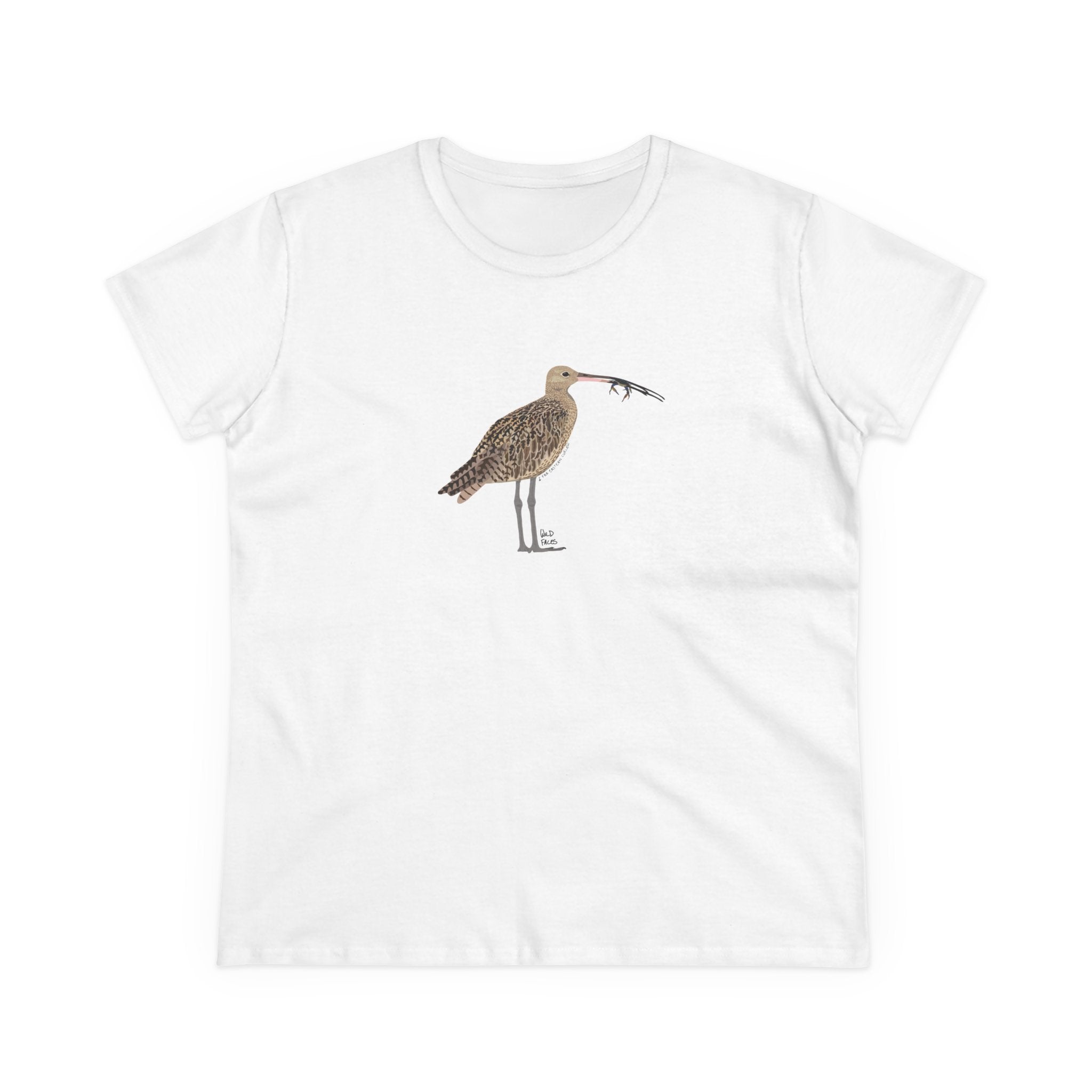 Eastern Curlew (feeding) - Women's Midweight Cotton Tee