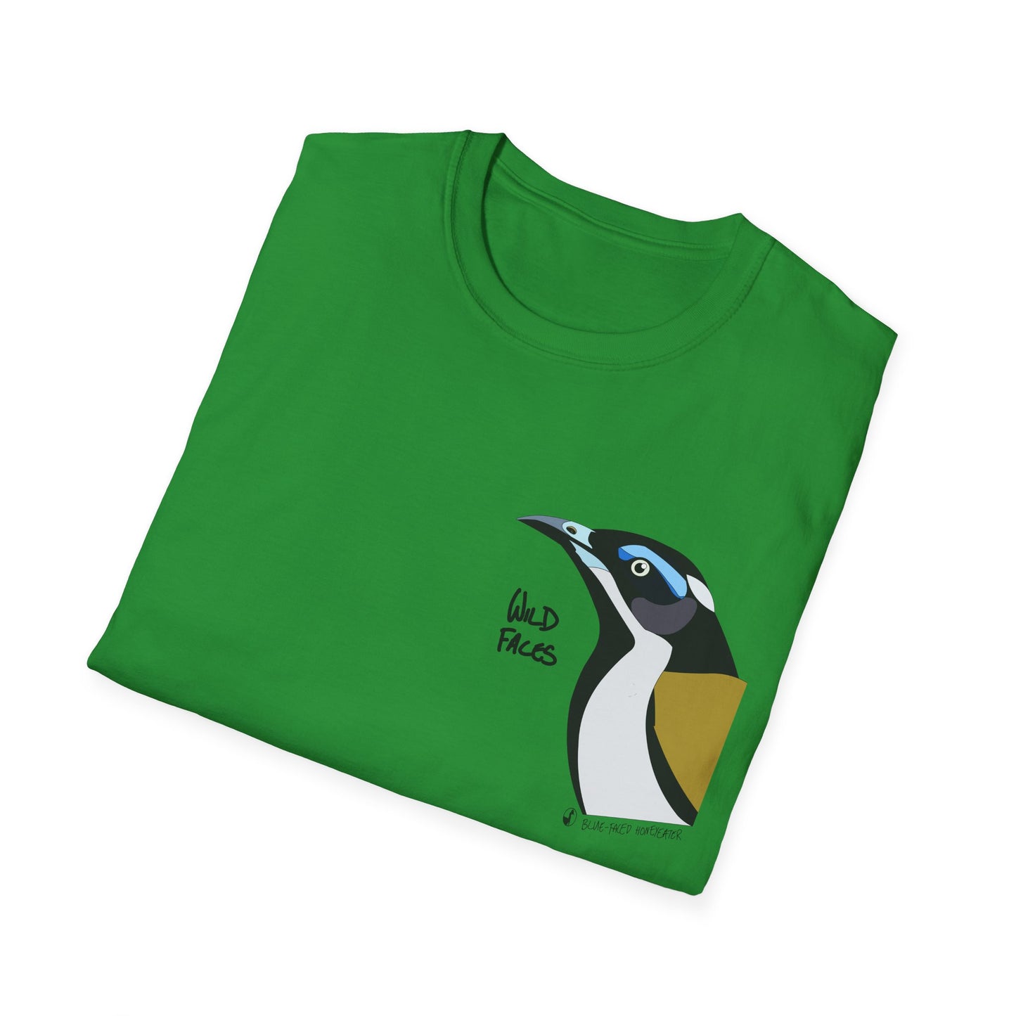 Blue-faced Honeyeater- Small design - Unisex Softstyle T-Shirt