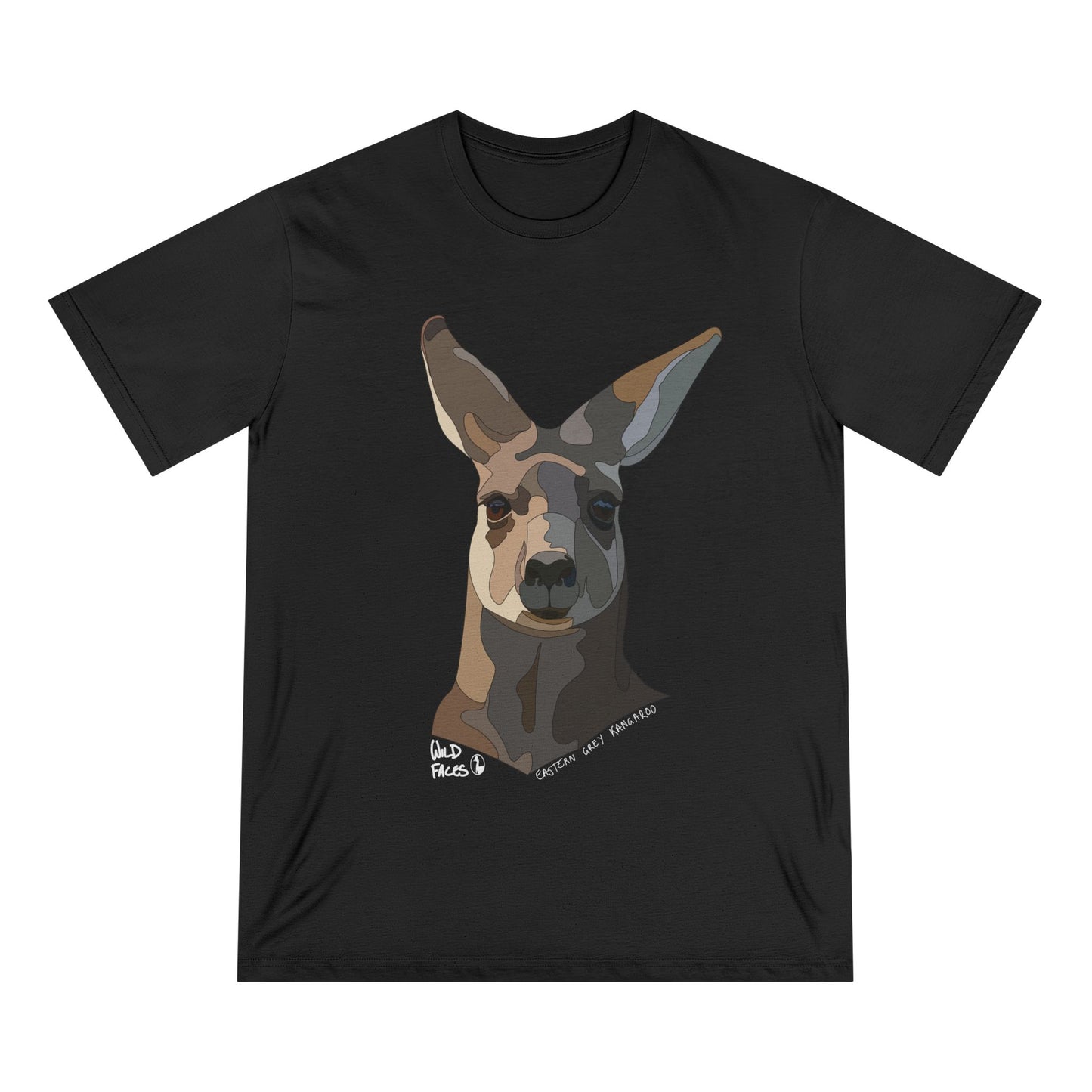 Eastern Grey Kangaroo (white font) | Organic Staple T-shirt