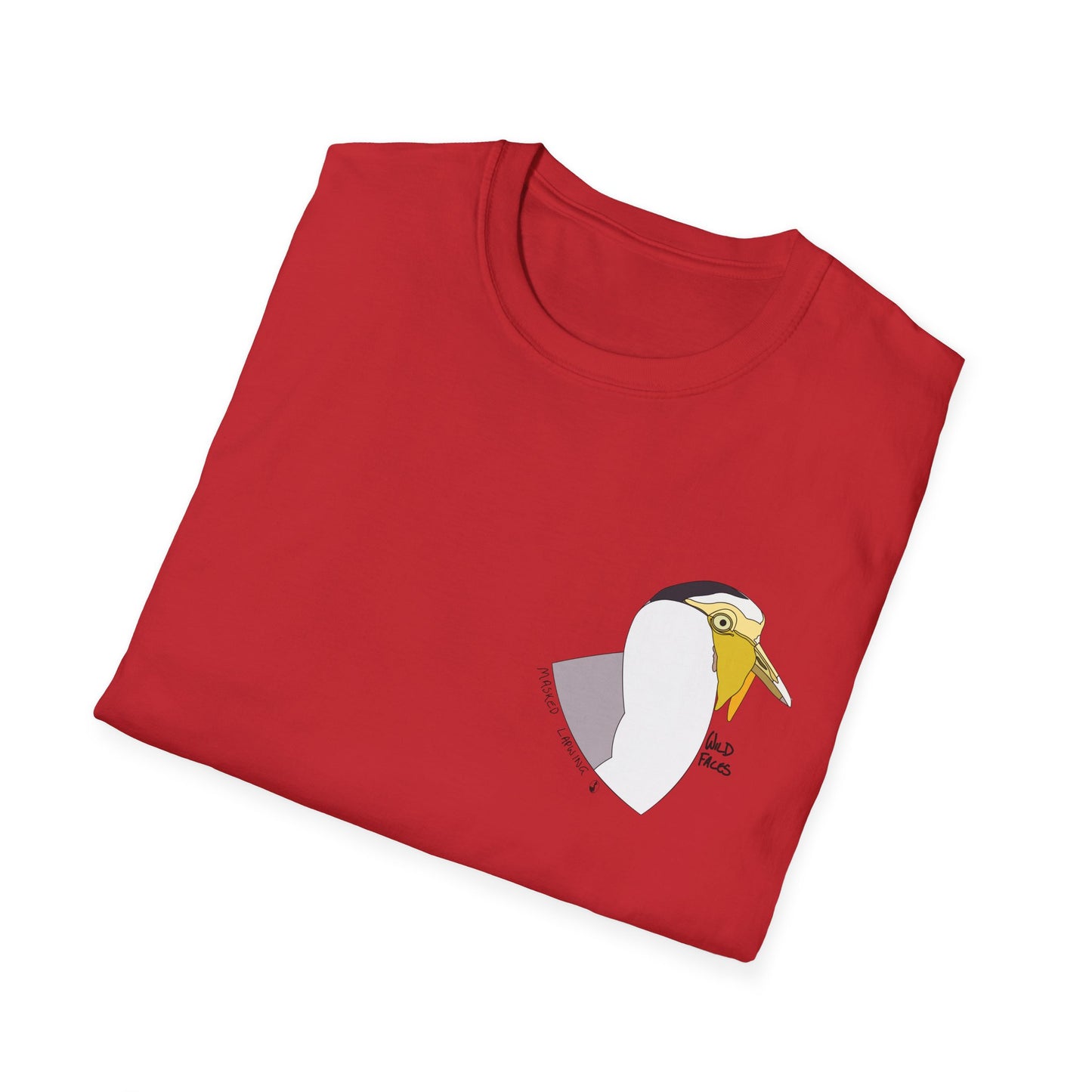 Masked Lapwing - Small design - Unisex Softstyle T-Shirt