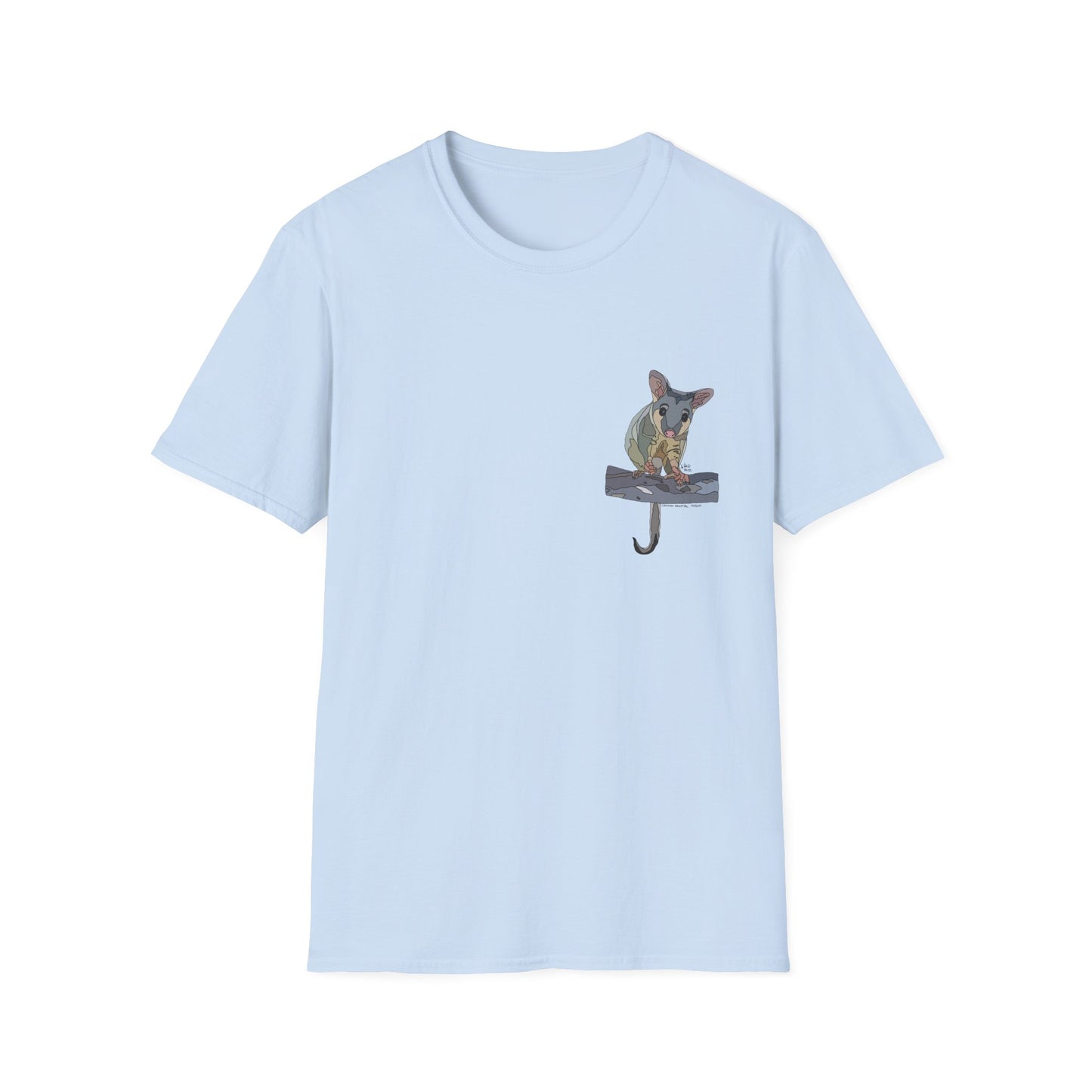 Common Brushtail Possum - Small design - Unisex Softstyle T-Shirt Printify