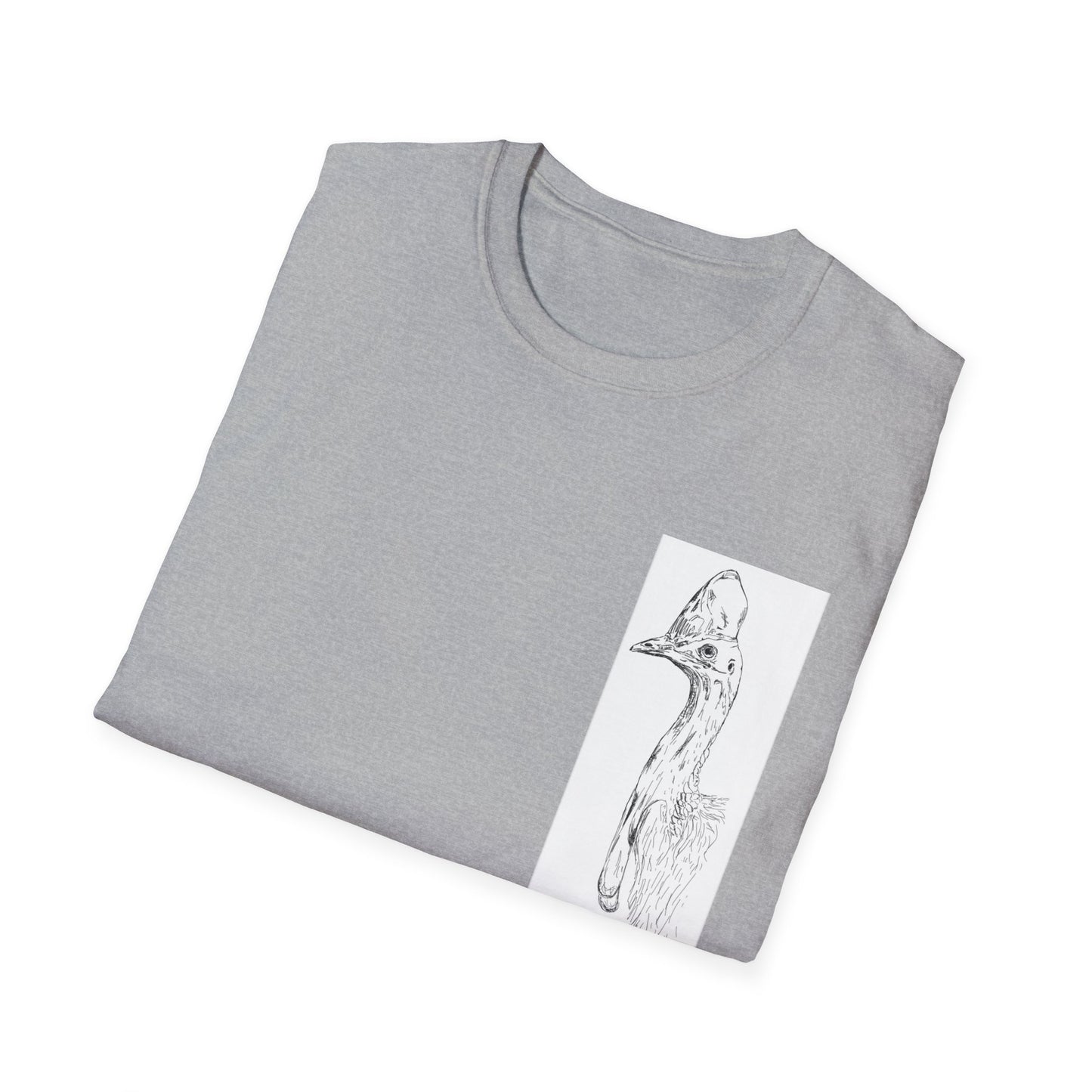 Southern Cassowary (sketch) - Unisex Softstyle T-Shirt