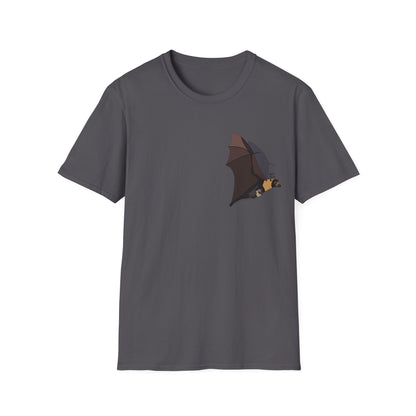 Spectacled Flying Fox (in flight) - Small design - Unisex Softstyle T-Shirt