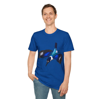 Forest Kingfisher (flying) - Unisex Softstyle T-Shirt