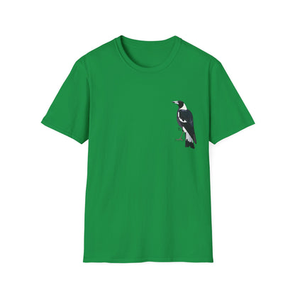 Australian Magpie - Small design - Unisex Softstyle T-Shirt Printify