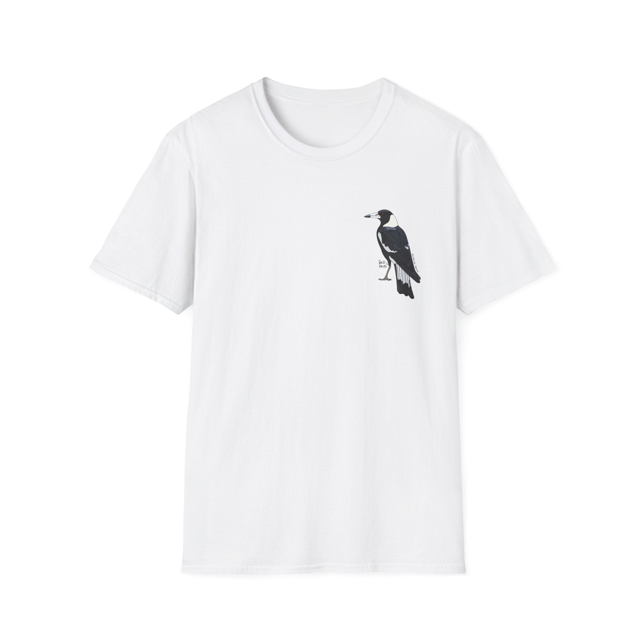 Australian Magpie - Small design - Unisex Softstyle T-Shirt