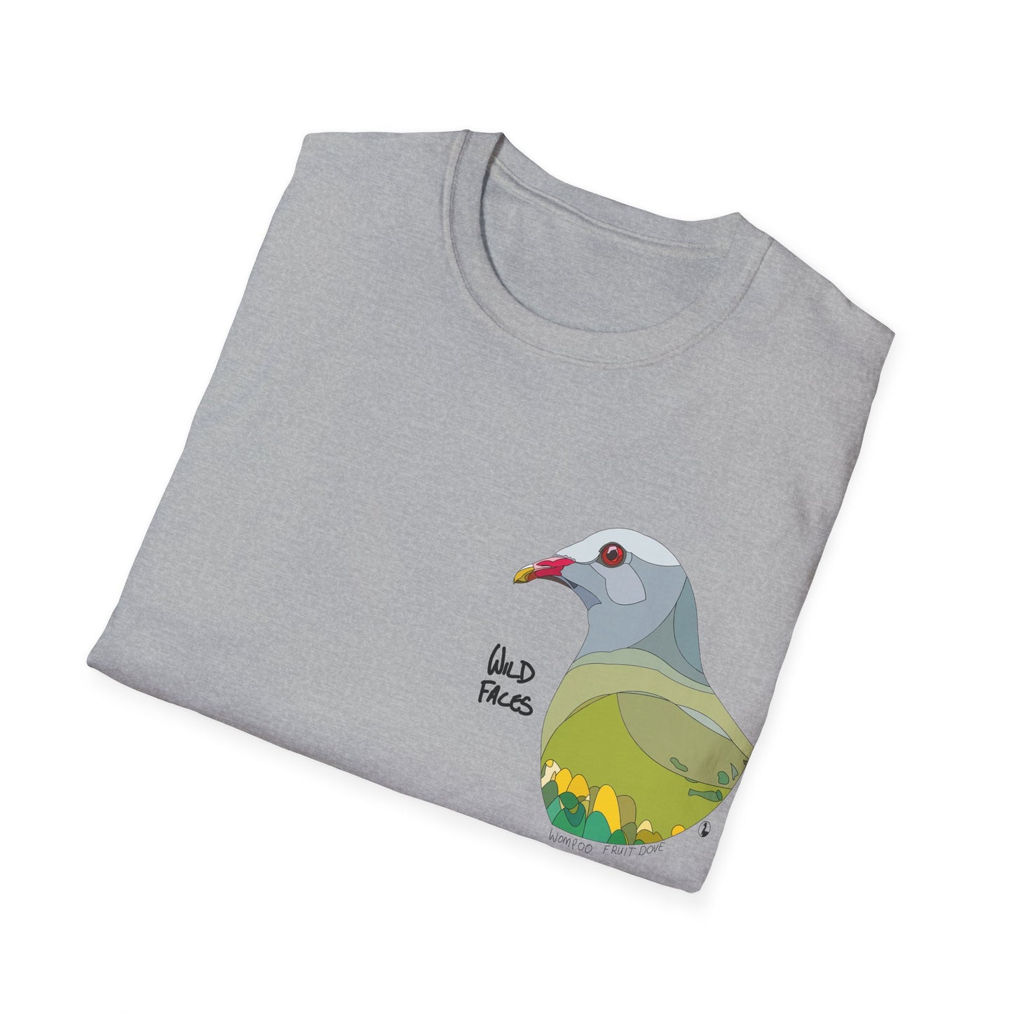 Wompoo Fruit Dove - Small design - Unisex Softstyle T-Shirt Printify