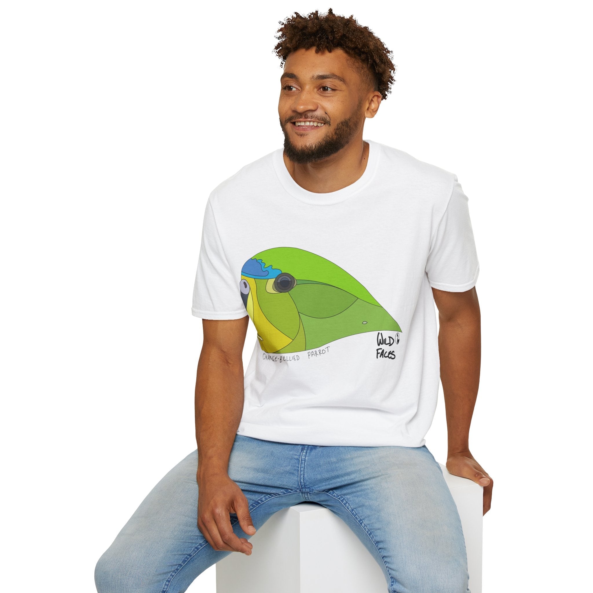 Orange-bellied Parrot - Unisex Softstyle T-Shirt Printify