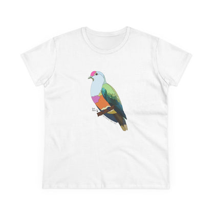 Rose-crowned Fruit Dove - Women's Midweight Cotton Tee Printify
