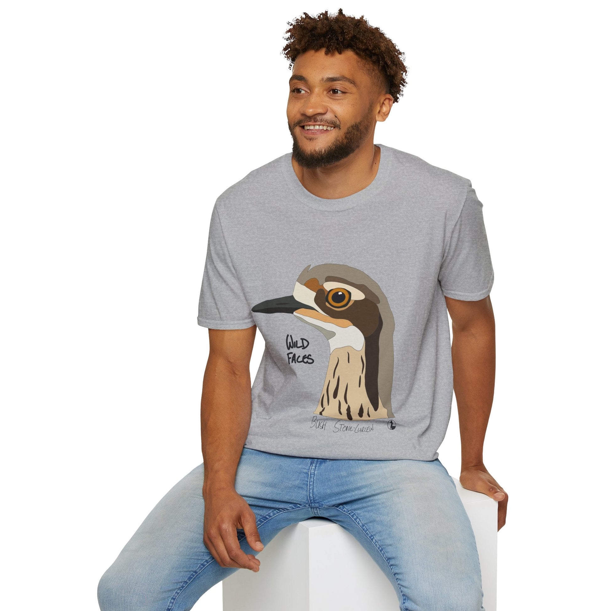 Bush Stone-curlew Head - Unisex Softstyle T-Shirt Printify