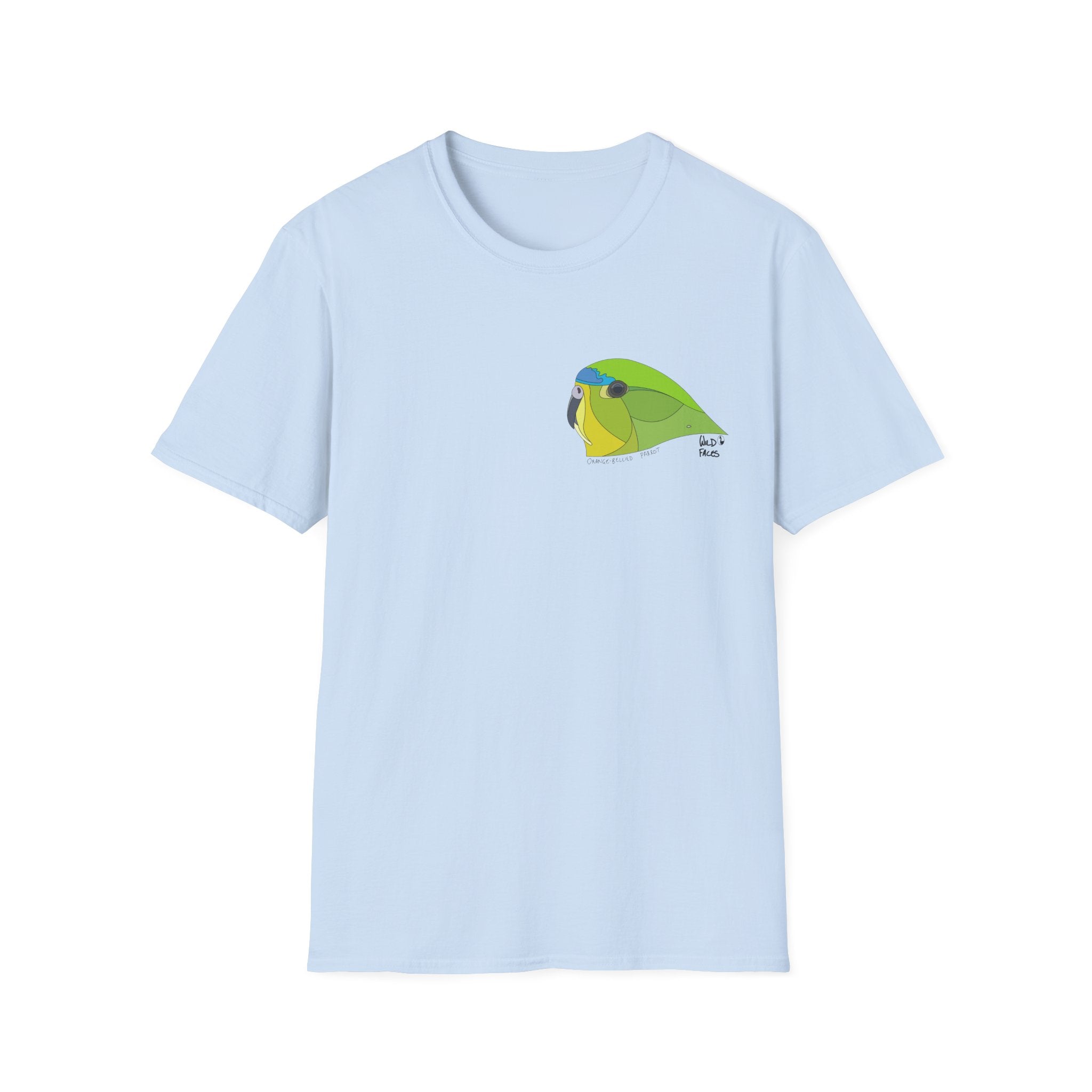 Orange-bellied Parrot - Small design- Unisex Softstyle T-Shirt Printify