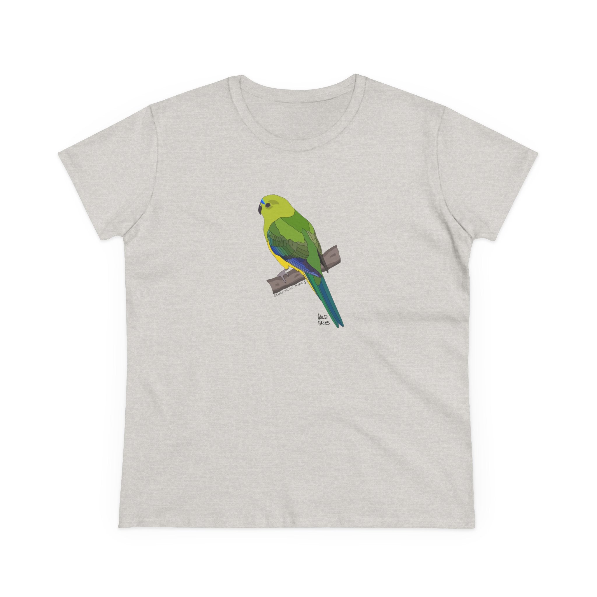 Orange-bellied Parrot (whole body) - Women's Midweight Cotton Tee
