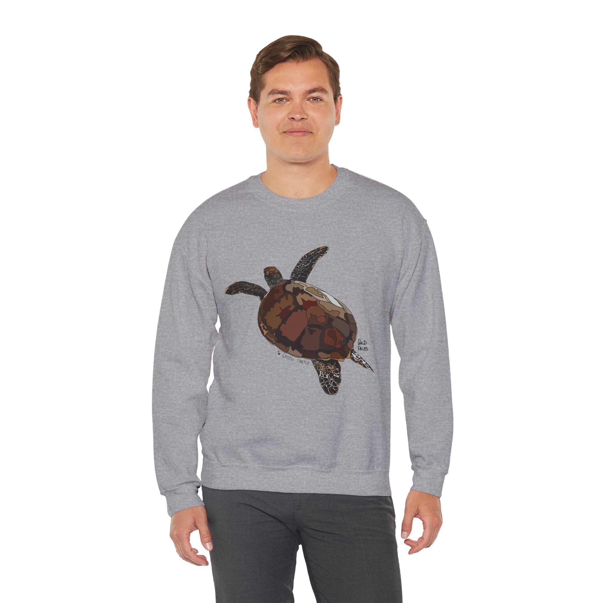 Green Turtle Sweatshirt | Unisex Heavy Blend™ Crewneck Printify