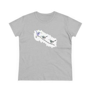 Trio of Fairywrens - Women's Midweight Cotton Tee Printify